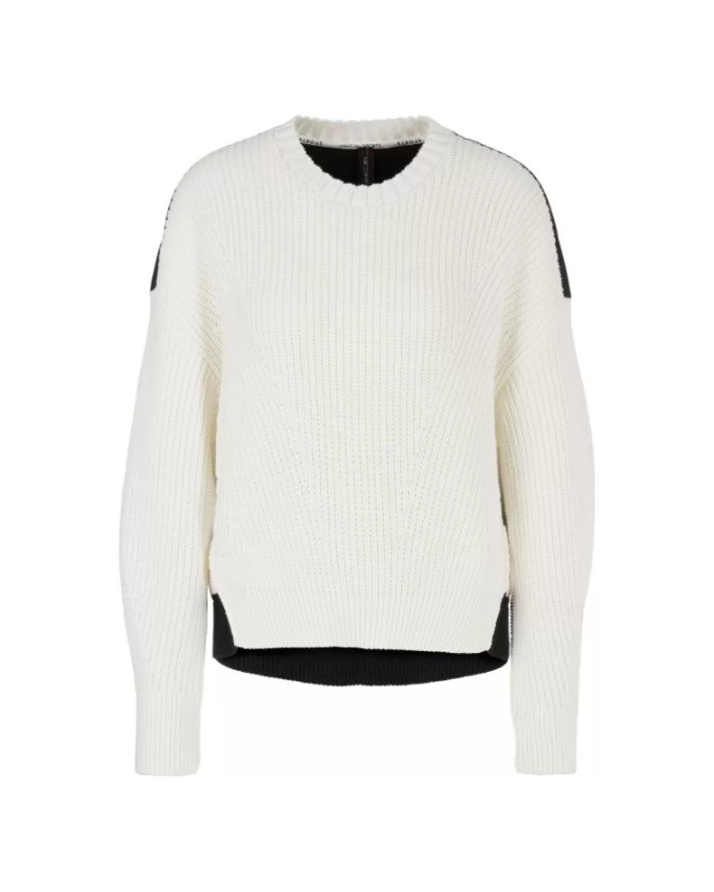 Marc Cain Rugby Back Stripe Sweater WHITEBLACK Outlet