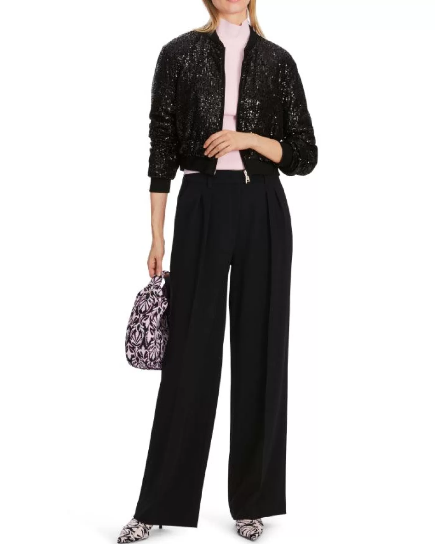 Marc Cain Sequin Blouson Jacket Black Cheap