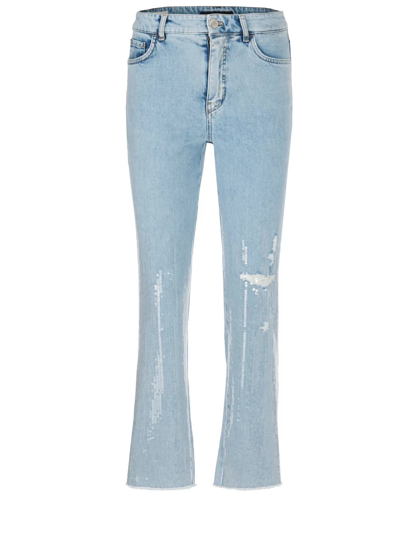 Marc Cain Sequin Distressed Jeans BabyBlue Cheap