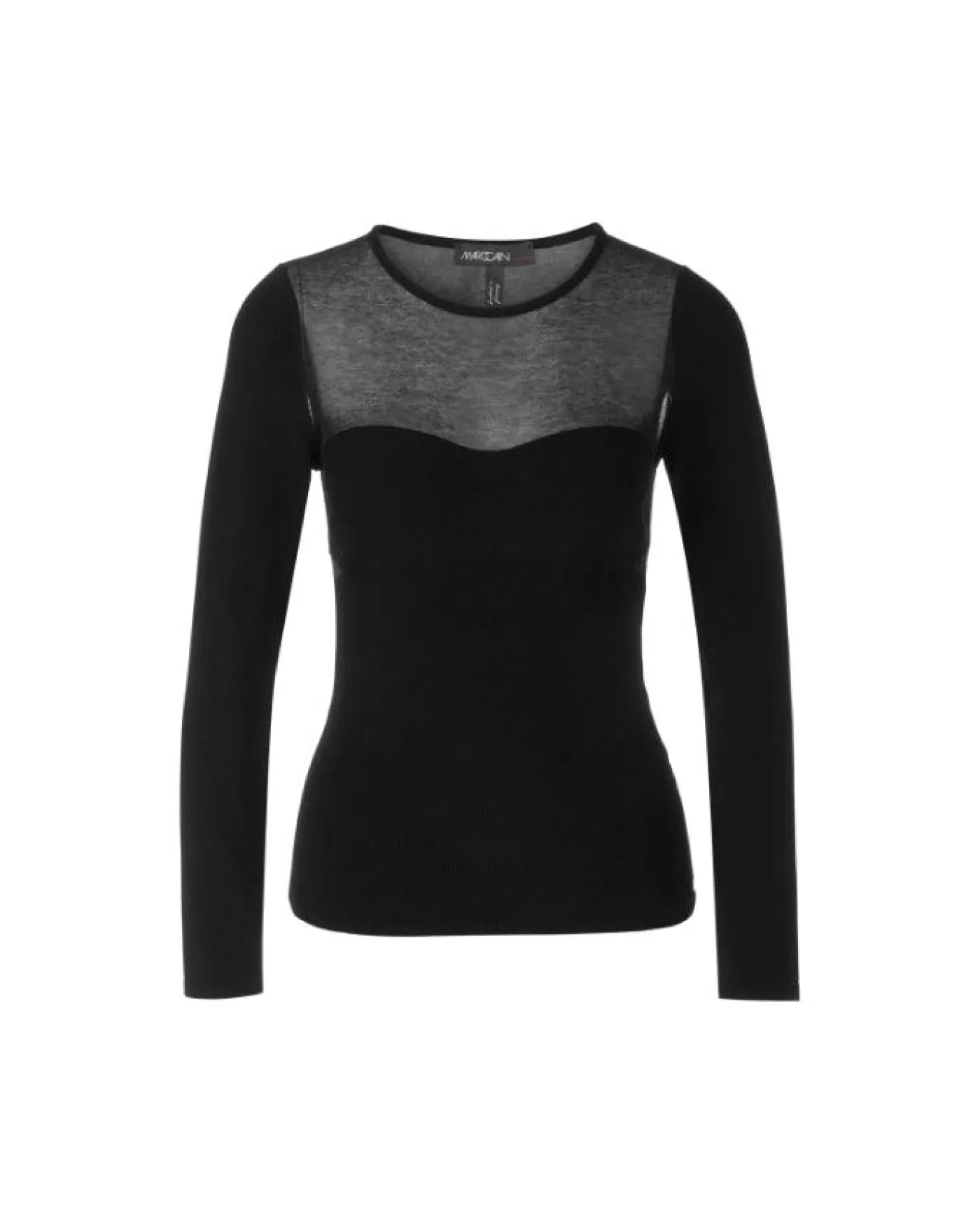 Marc Cain Sheer Yoke Sweater Black Best