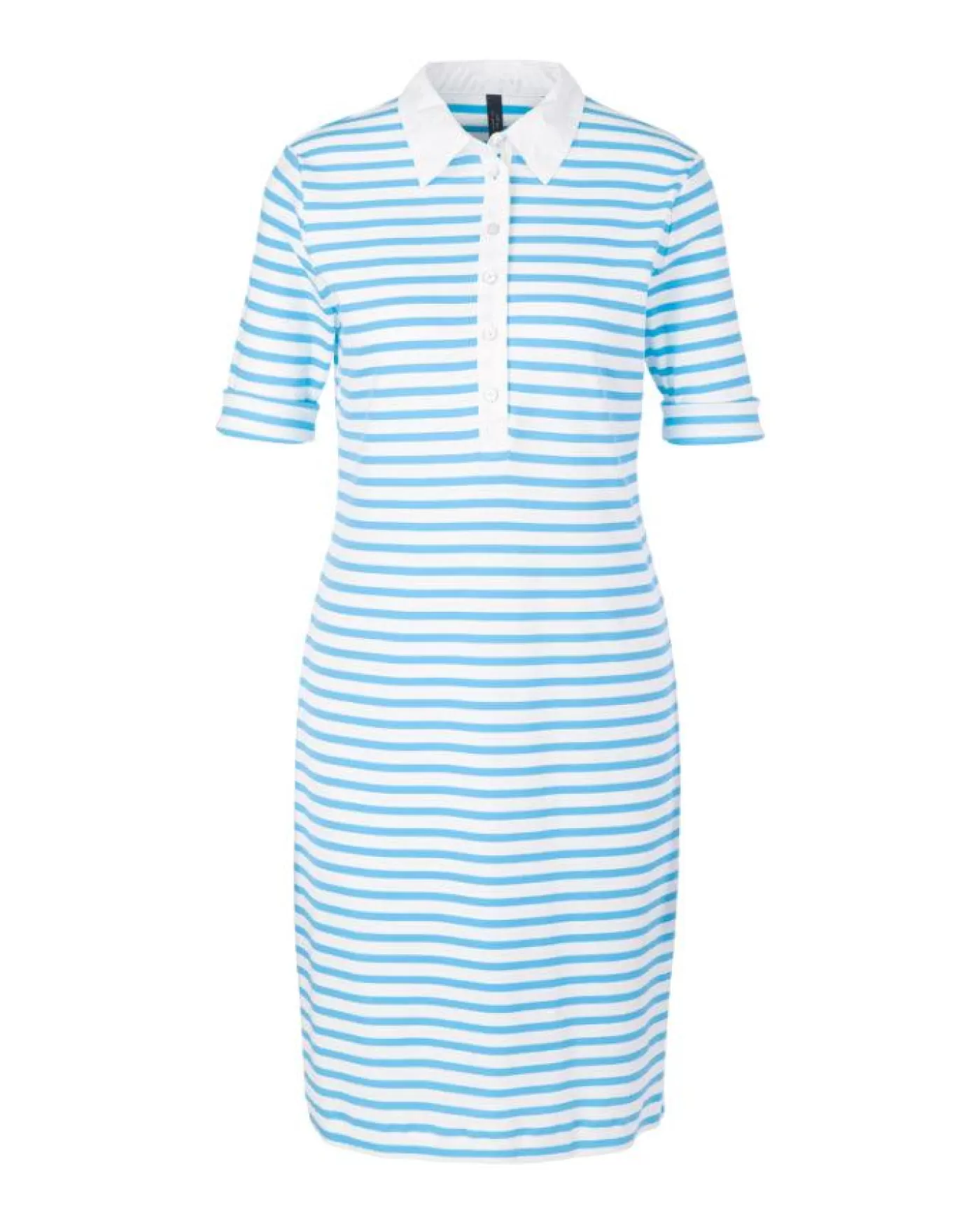 Marc Cain Striped Polo Dress LIGHTTURQUOISE Flash Sale