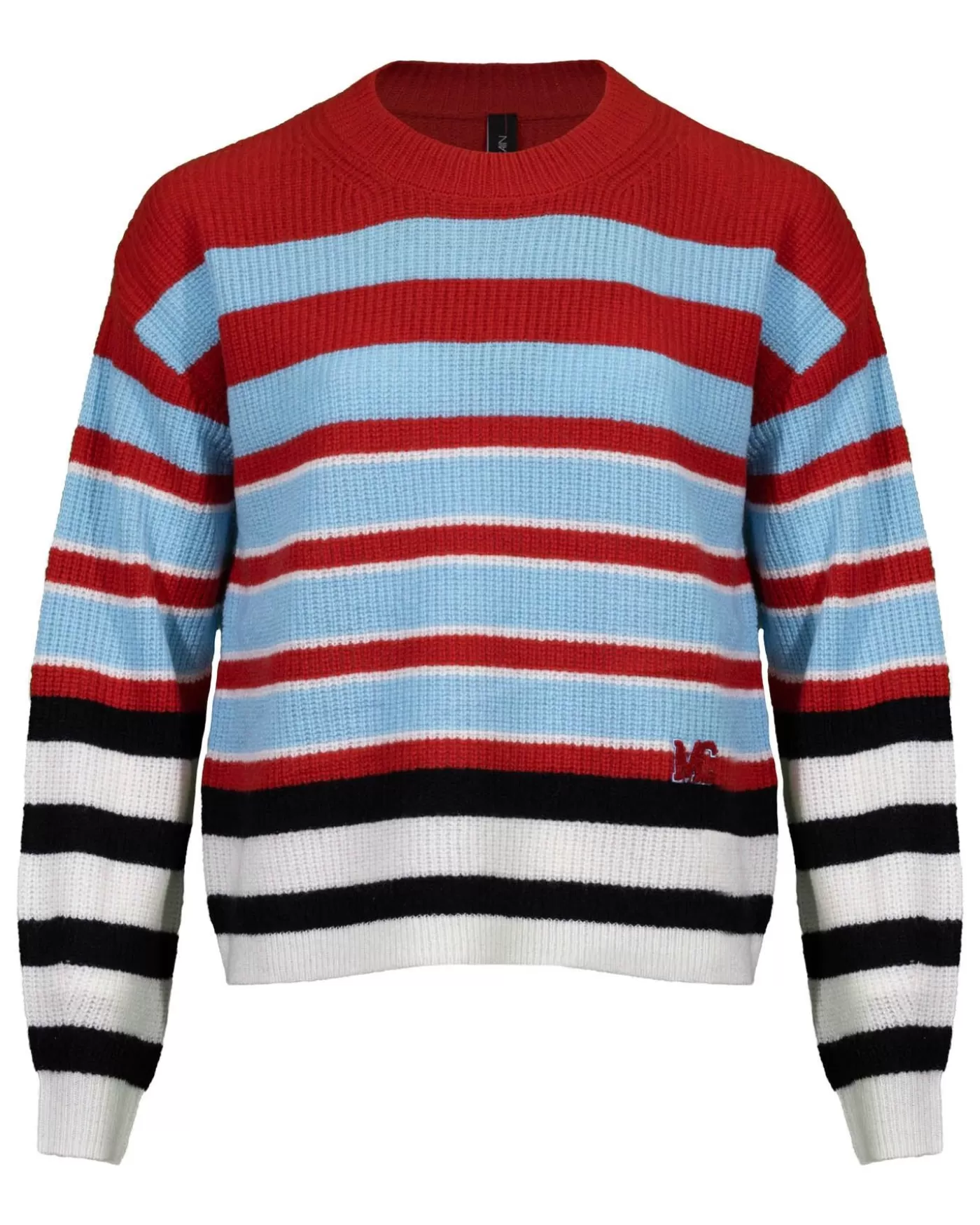 Marc Cain Striped Woolen Blend Sweater ChiliRed Store