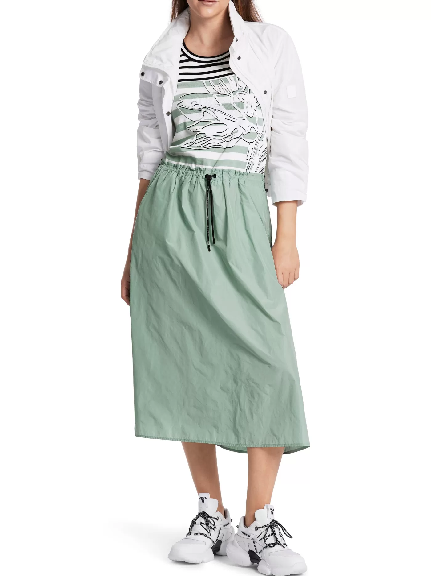 Marc Cain Two-In-One Effect Dress SAGE Clearance