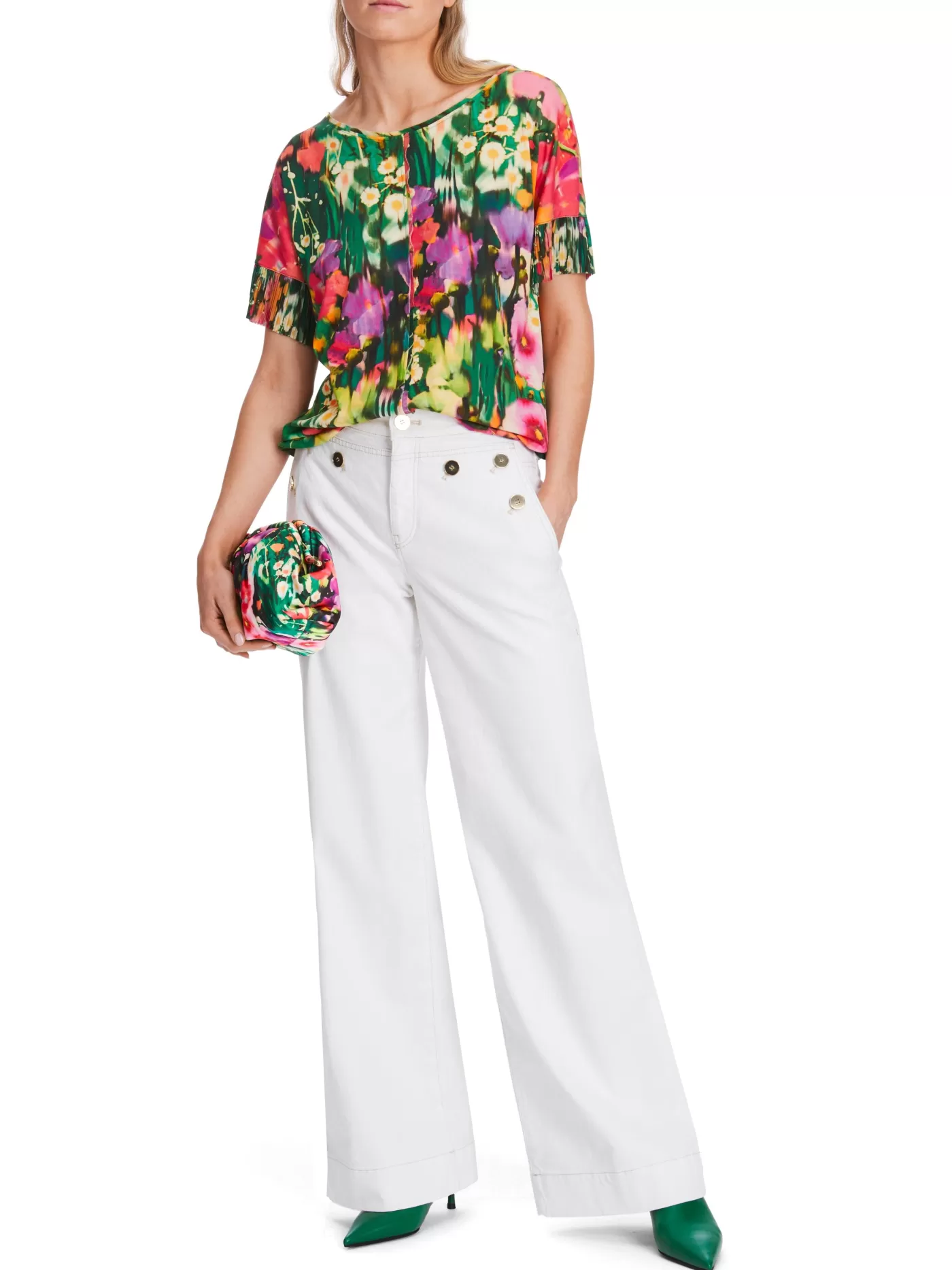 Marc Cain Vibrant Floral Print Tee DEEPMOSS Hot