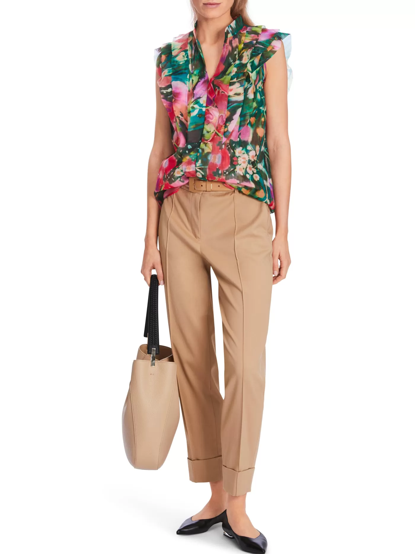 Marc Cain Vibrant Floral Sleeveless Blouse DEEPMOSS Best Sale