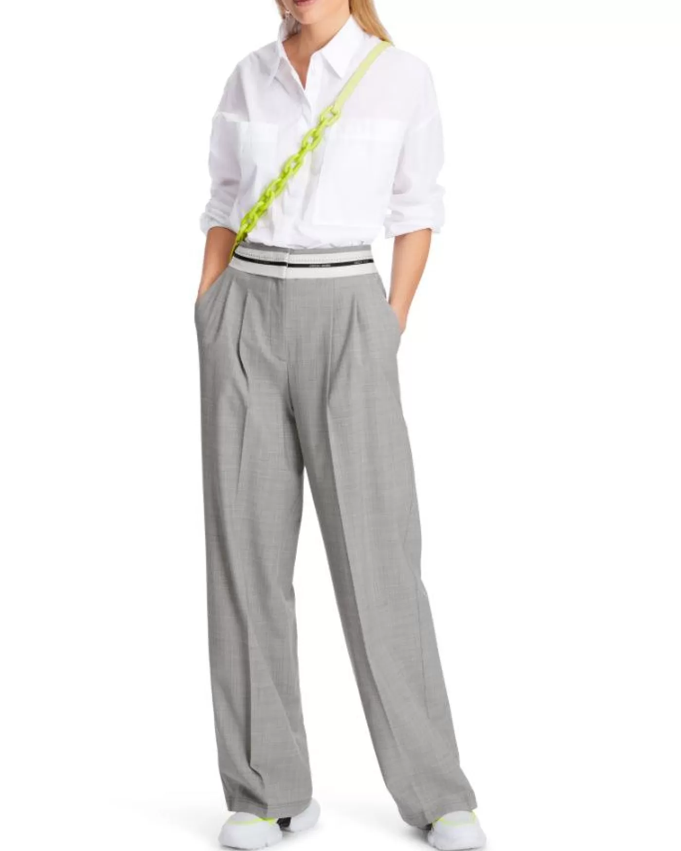 Marc Cain Wichita Pant Stripe Detail SOFTGREY Best Sale