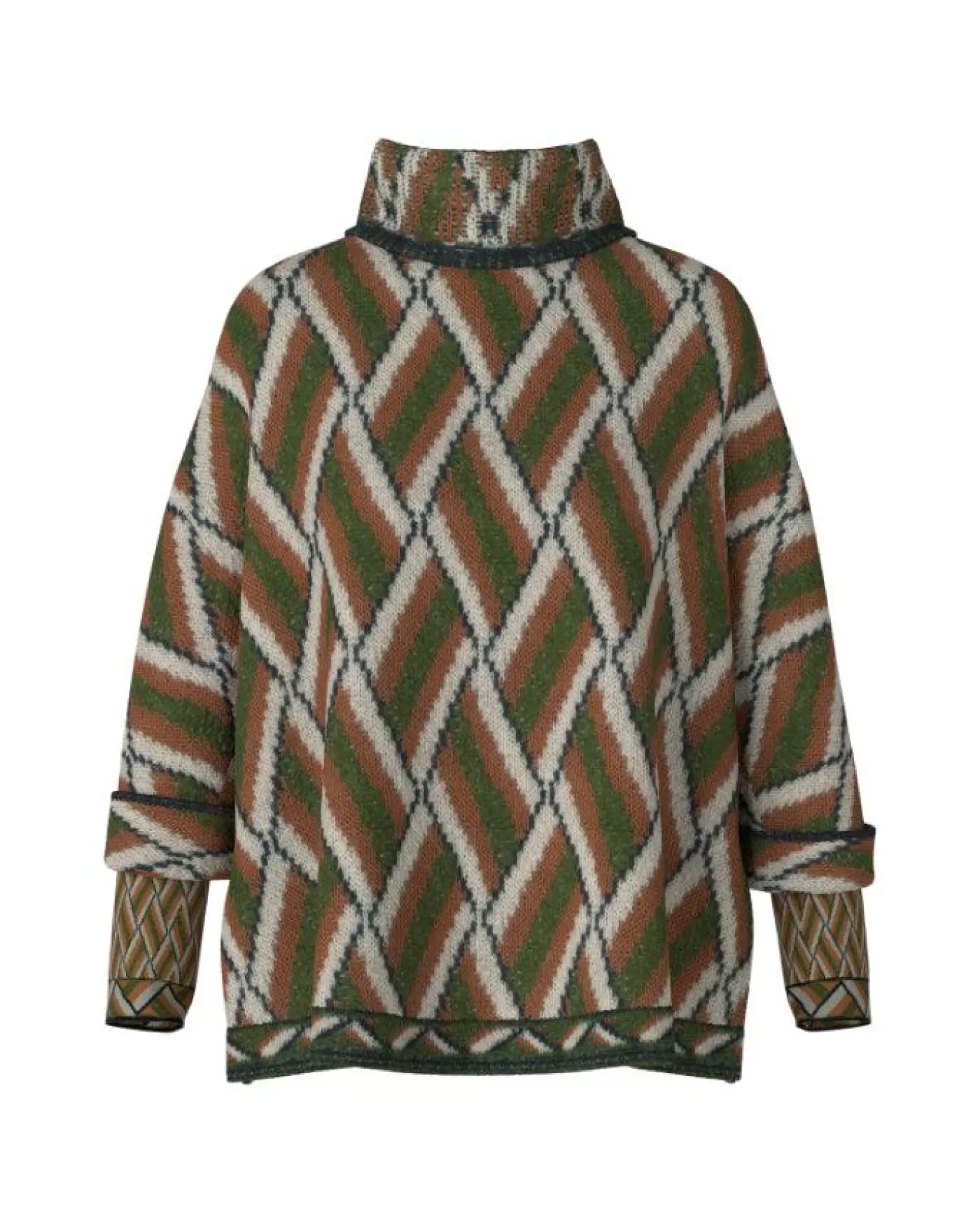 Marc Cain Woven Pattern Knit Pullover ORIENTGREEN Hot