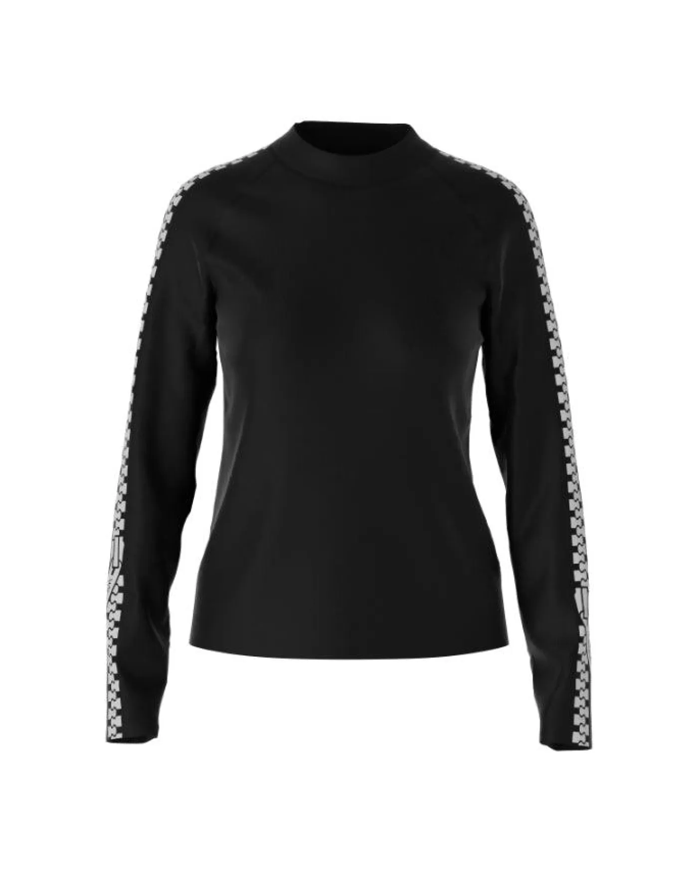 Marc Cain Zipper Print Pullover Black Discount