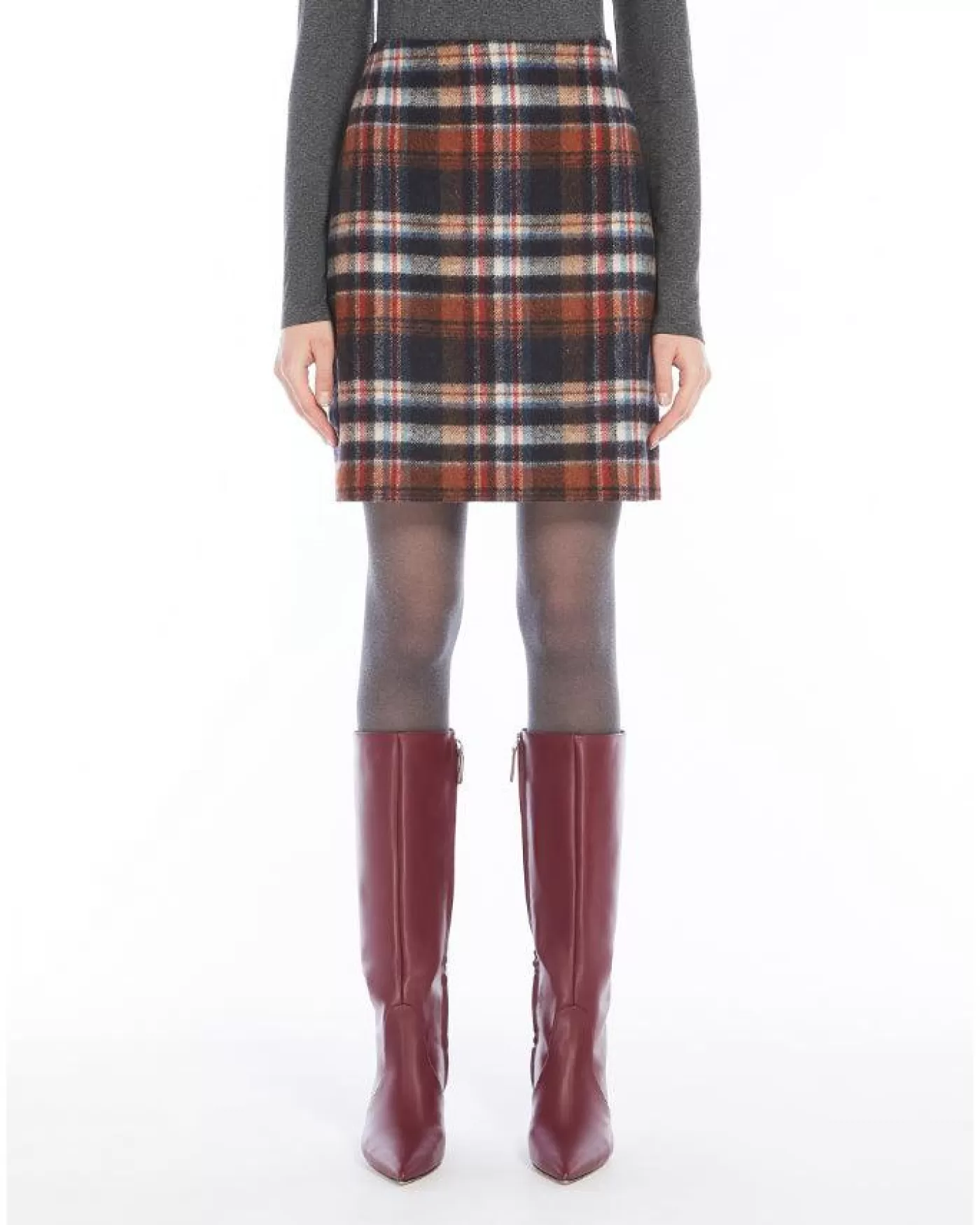 Max Mara Weekend Epoca Plaid Skirt REDBROWN Cheap