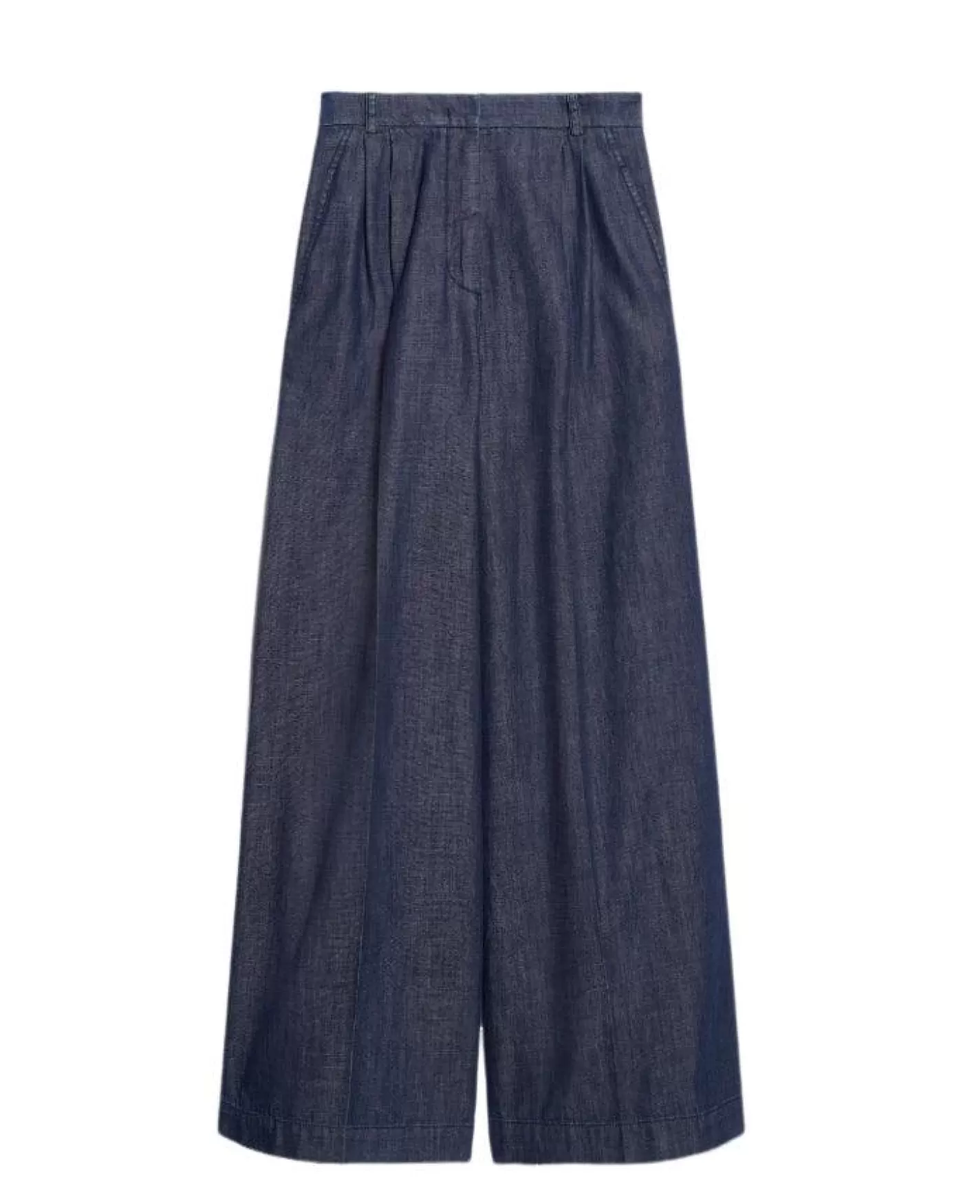 Max Mara Weekend Fuxia Pleated Denim Pant MIDNIGHTBLUE Best Sale