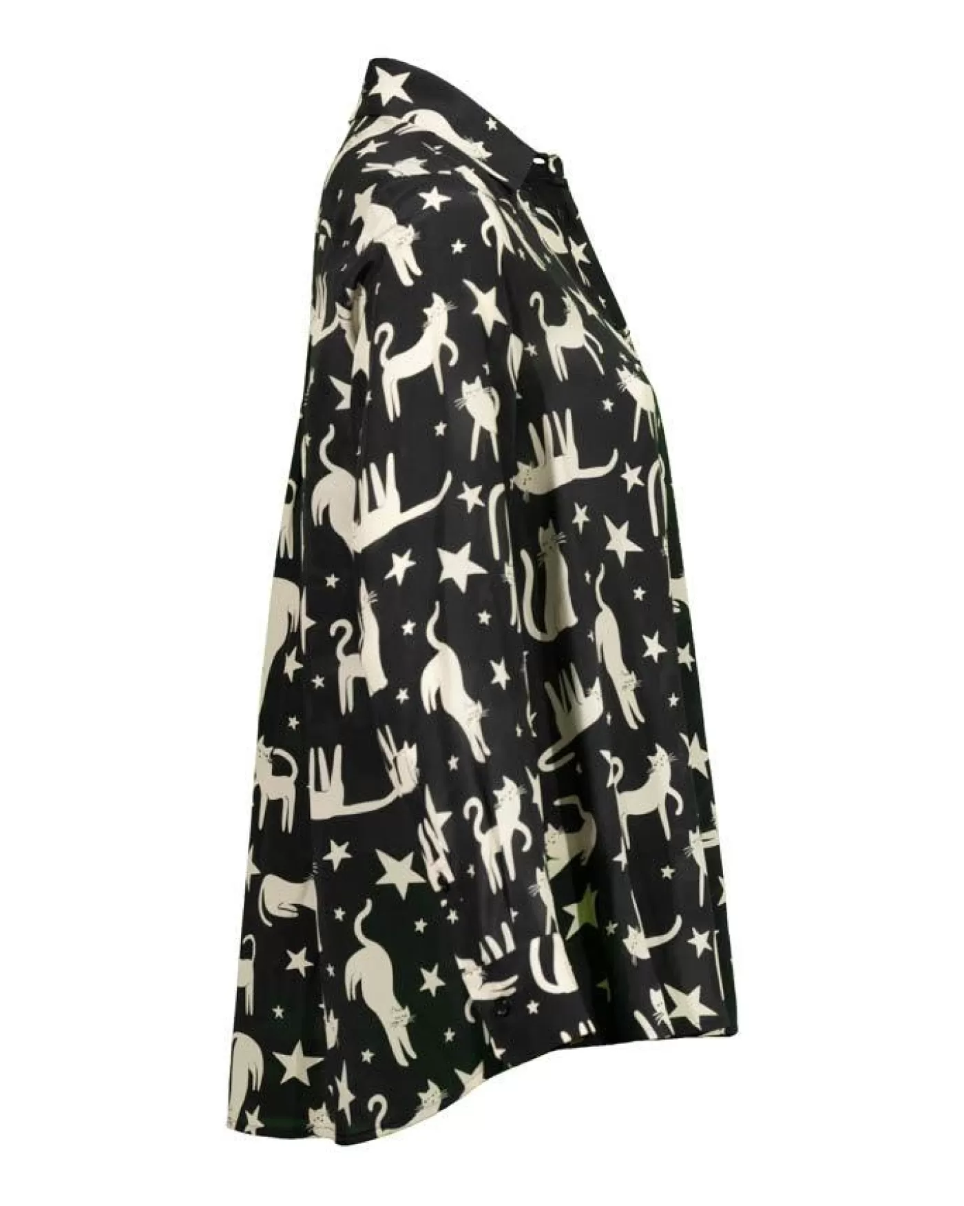 Max Mara Weekend Tabella Print Silk Blouse 001-BLACKCATPRINT Discount
