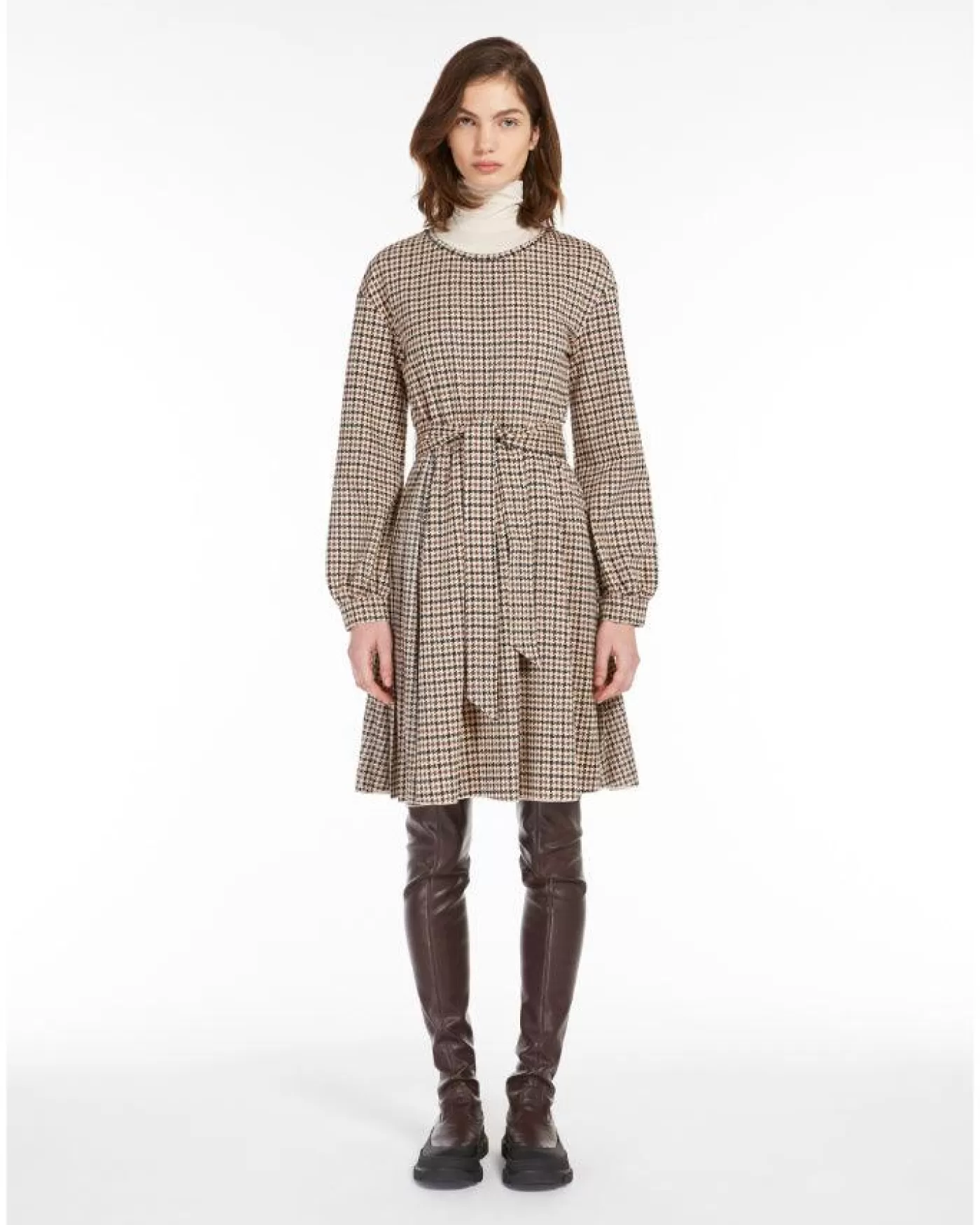 Max Mara Weekend Vetta Belted Dress Sand Outlet