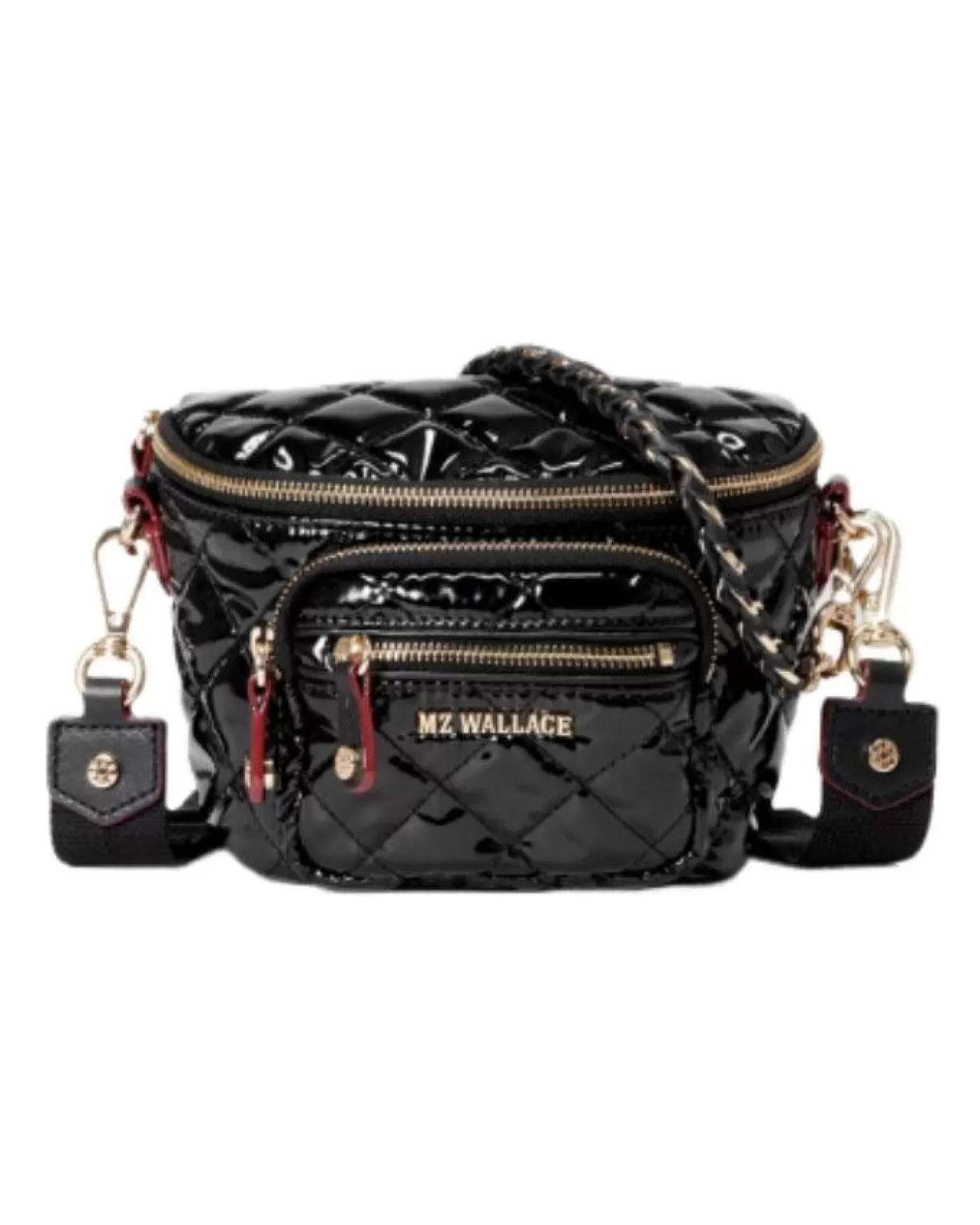 MZ Wallace Black Lacquer Micro Crosby Sling Bag BLACKLACQUER Fashion