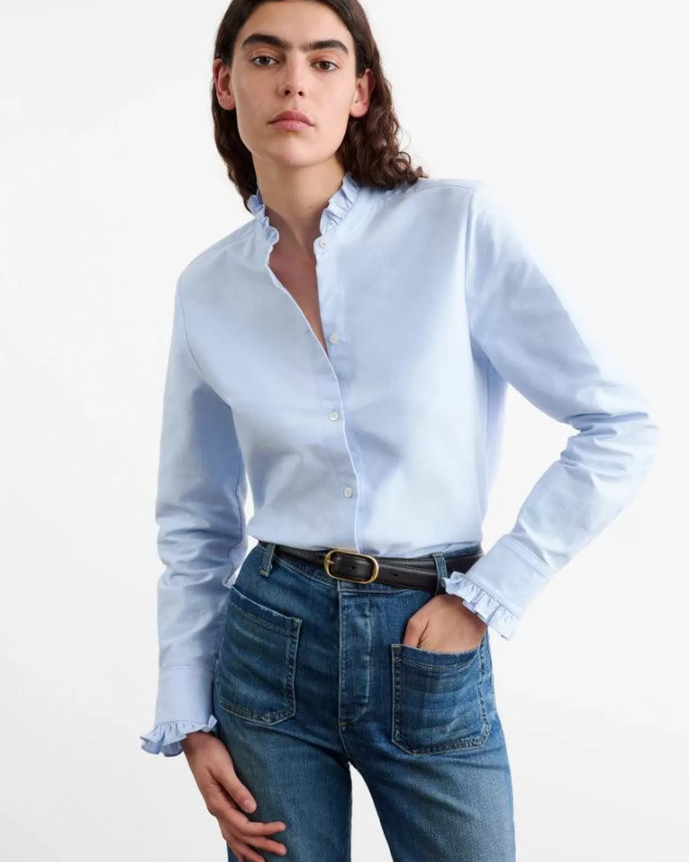 Nili Lotan Lydia Shirt Light Blue LIGHTBLUE Cheap