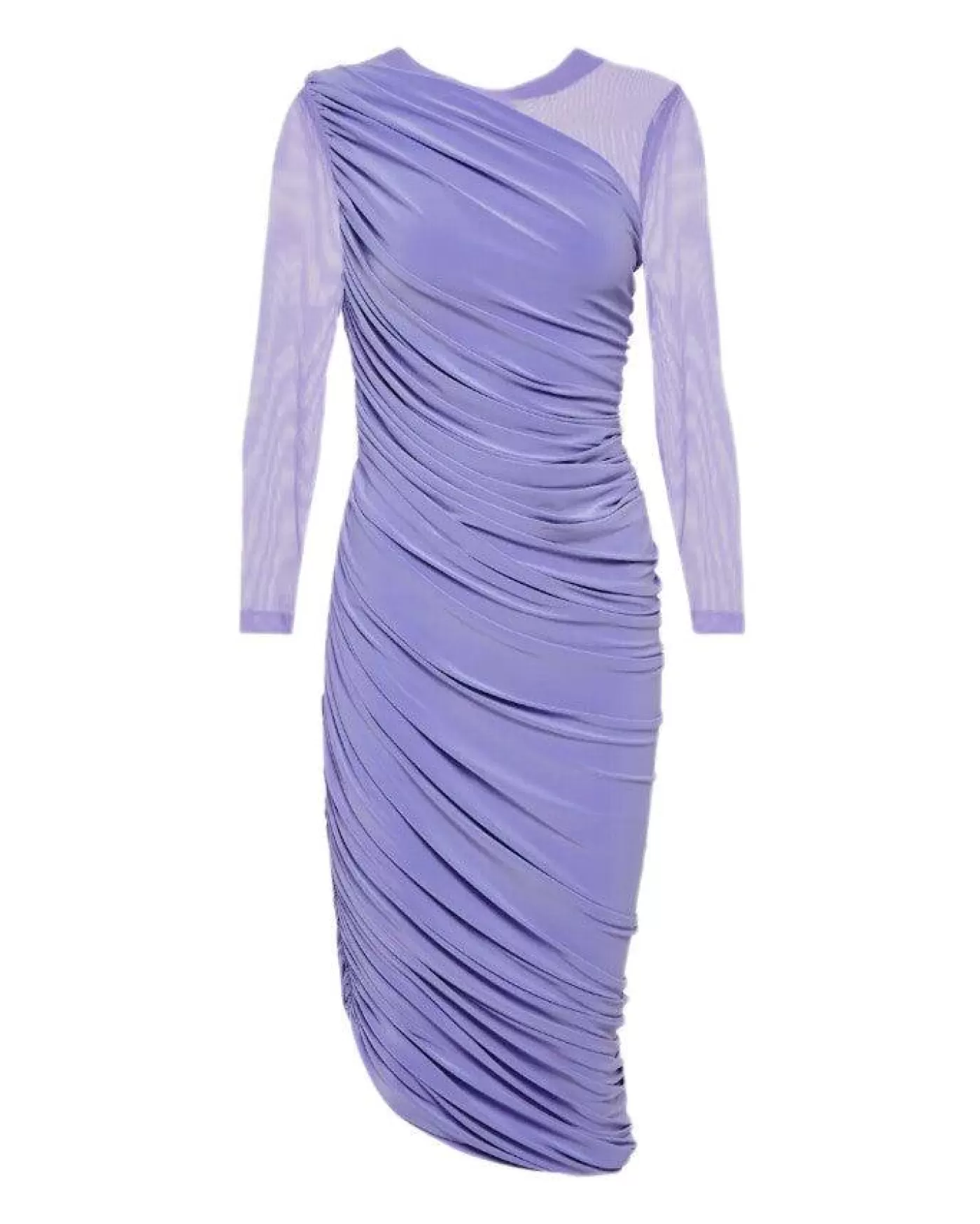 Norma Kamali Diana Mesh Long Sleeve Dress LILAC Cheap