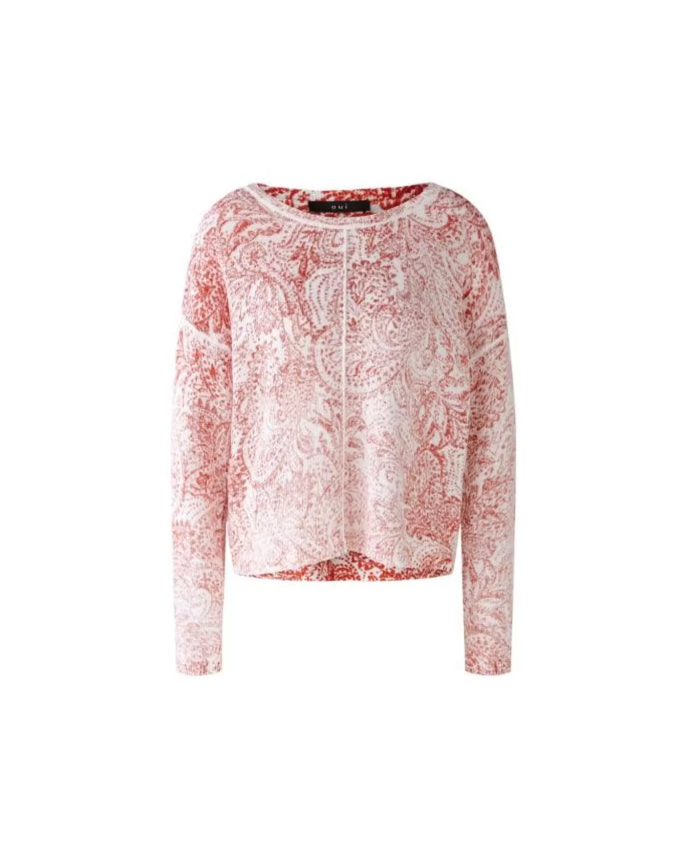 OUI Inside Out Paisley Pullover OFFWHITE/RED Clearance