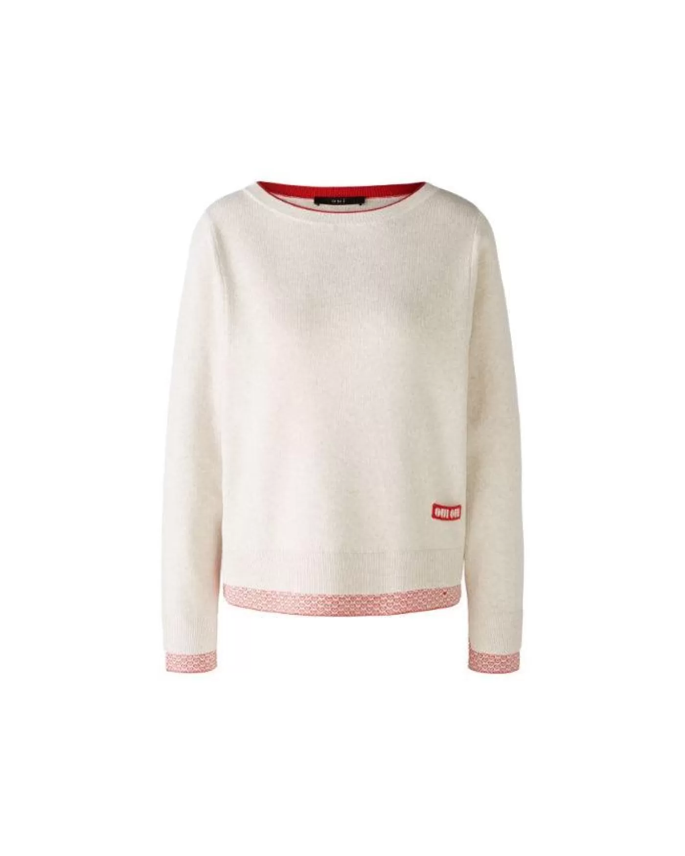 OUI Mini Heart Trim Pullover WHITE/RED Online