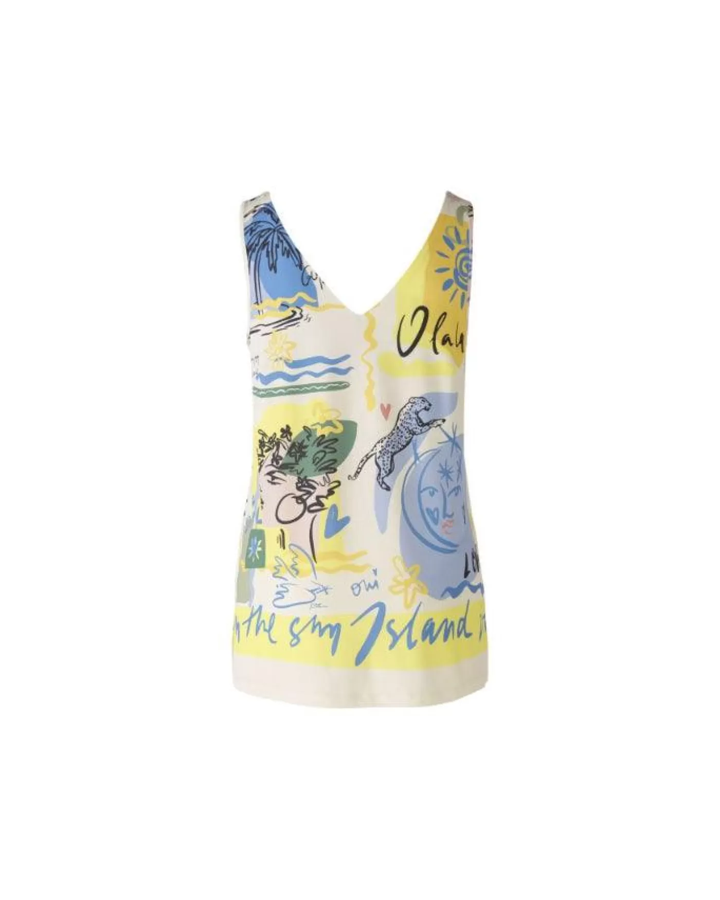 OUI Summery Motif Print Tank Top YELLOWBLUE Outlet