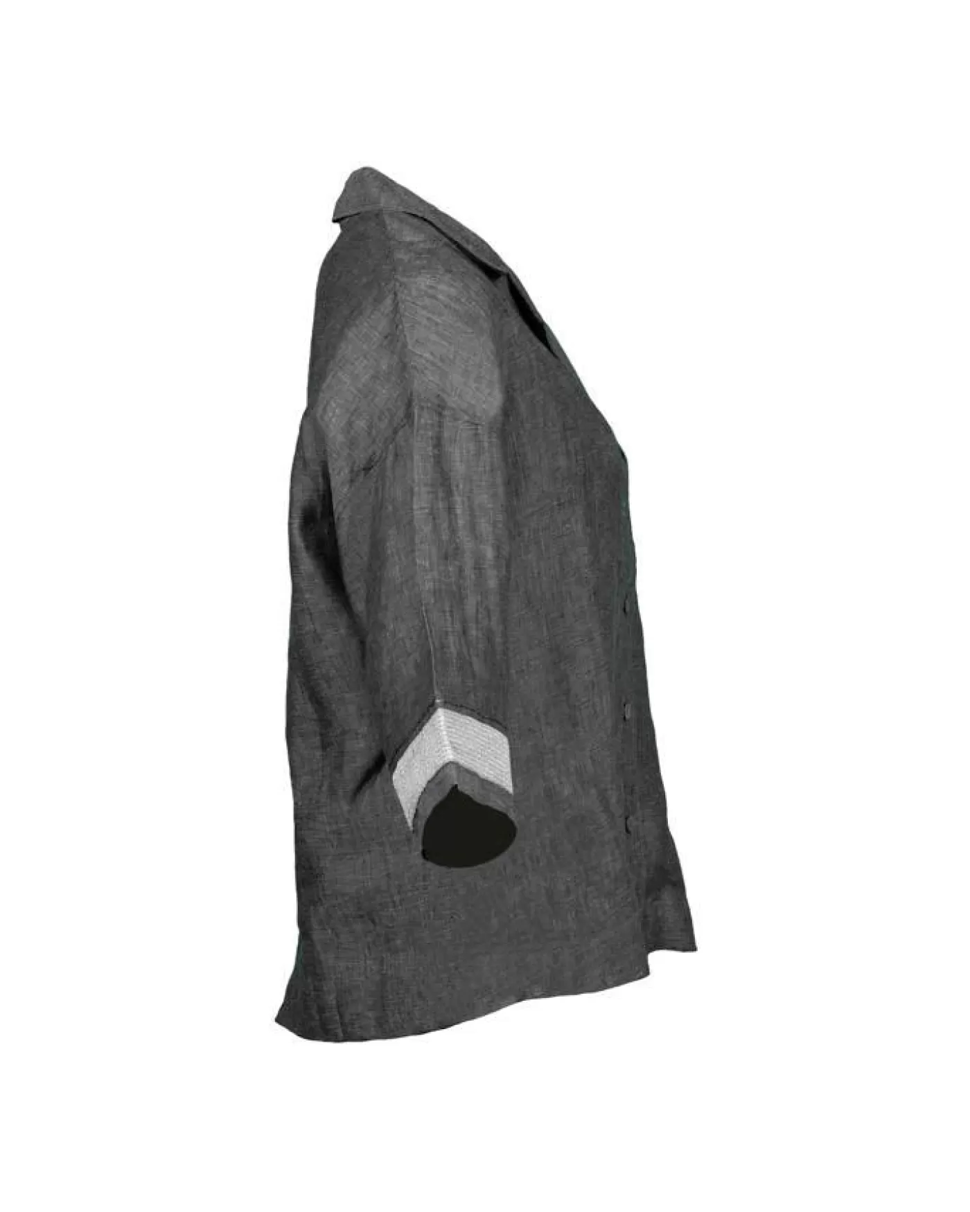 Purotatto Linen Sparkle Sleeve Shirt GREY/ANTRACITE/SILVER Outlet
