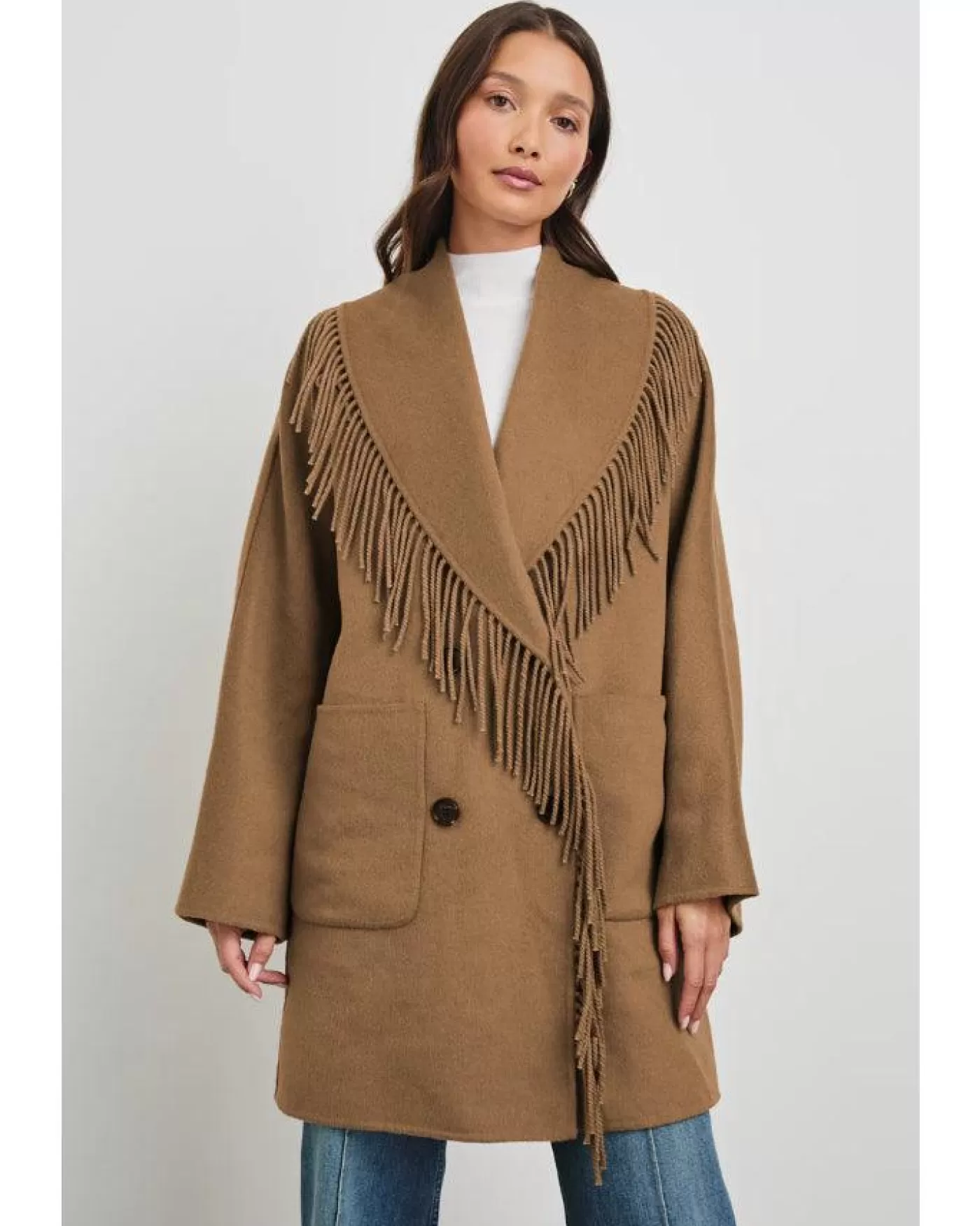 Rails Hugo Fringe Coat Camel Flash Sale