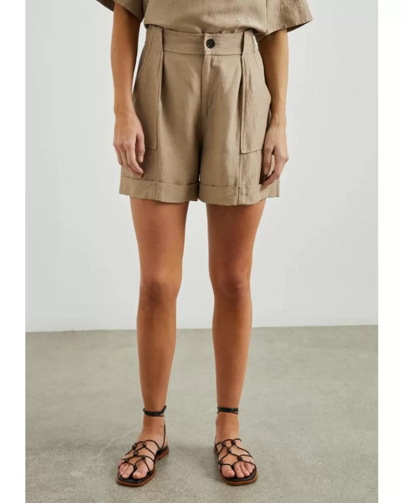 Rails Maryam Linen Shorts SAFARI Sale