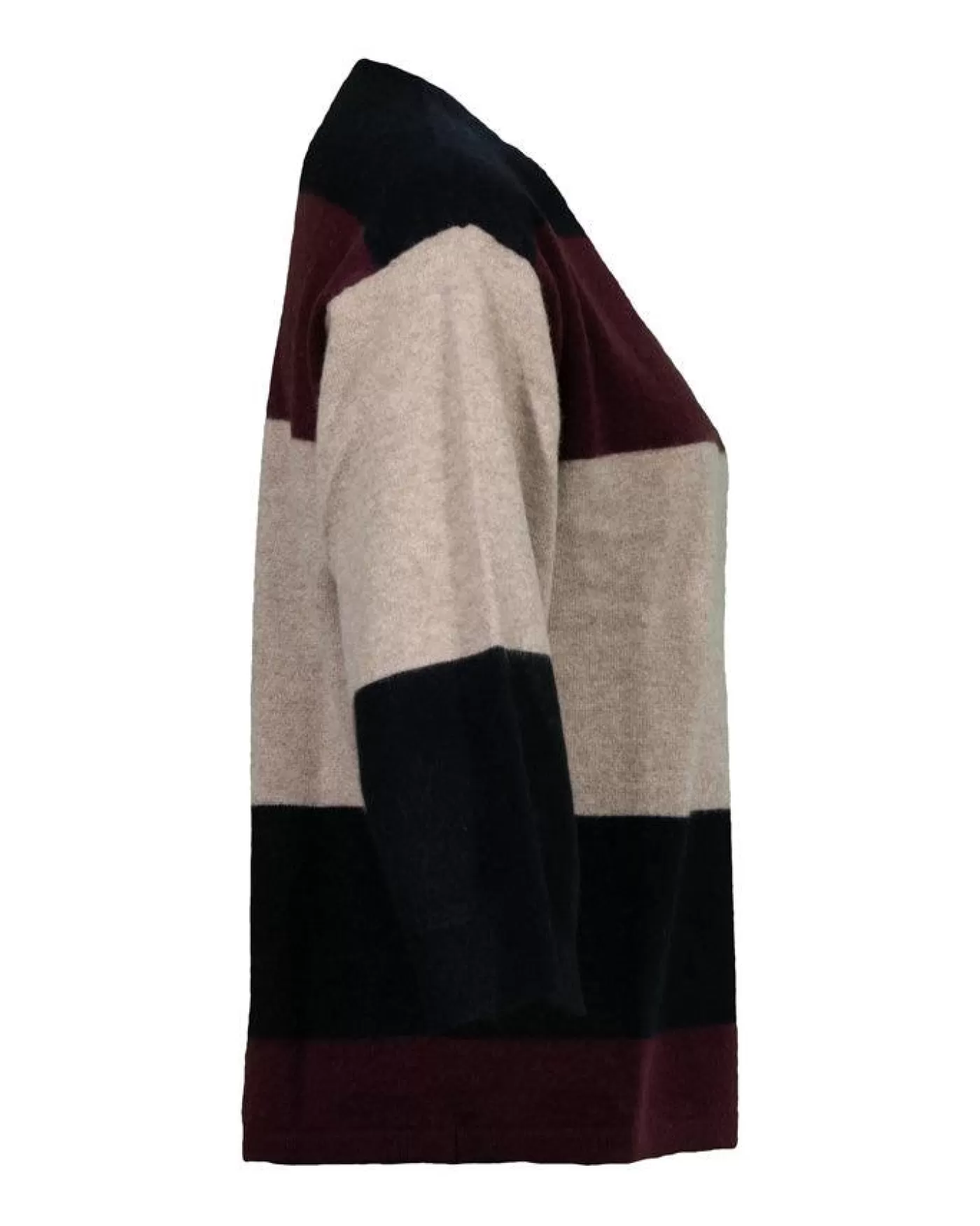 Repeat Color Block Cashmere Sweater MAROON New