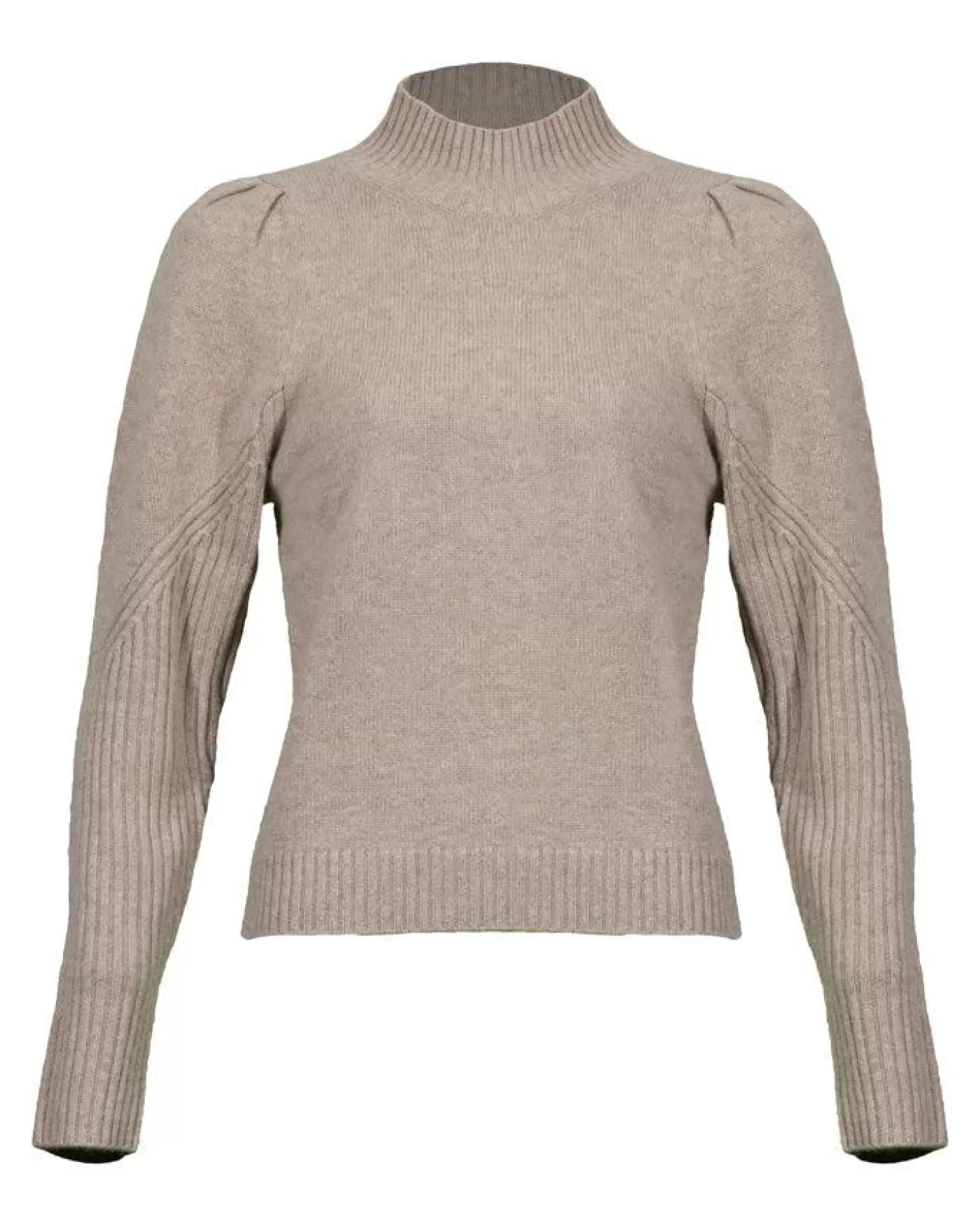 Repeat Mock Neck Puff Sleeve Cashmere Sweater TAUPE Cheap