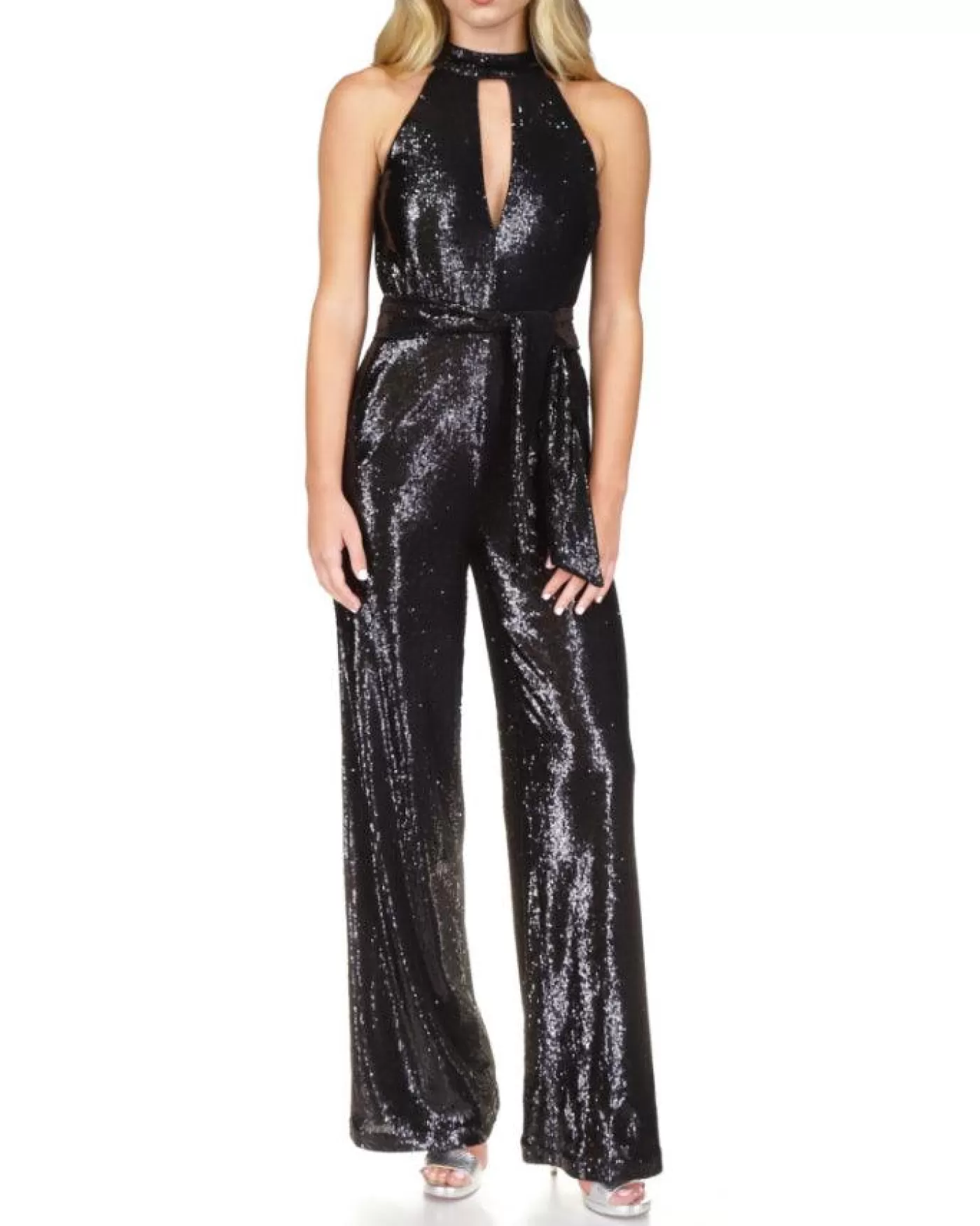 Michael Kors Sequin Halter Wide Leg Jumpsuit Best Sale
