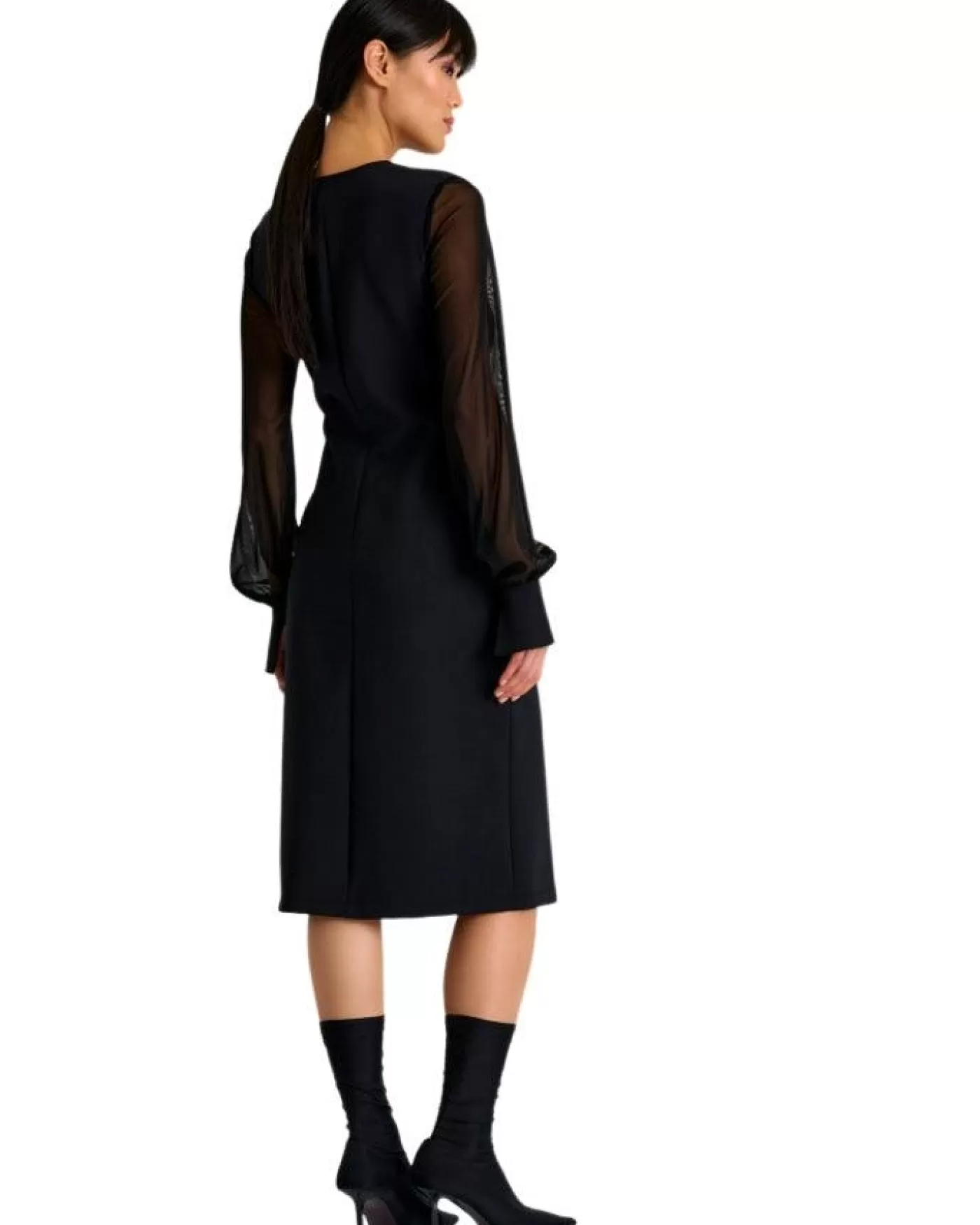 Shan - Sofia Sheer Sleeve Elegant Dress Cheap