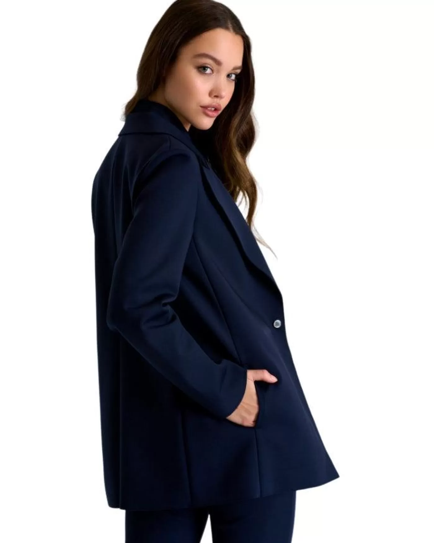 Shan Sofia 3D Long Blazer NAVY Outlet