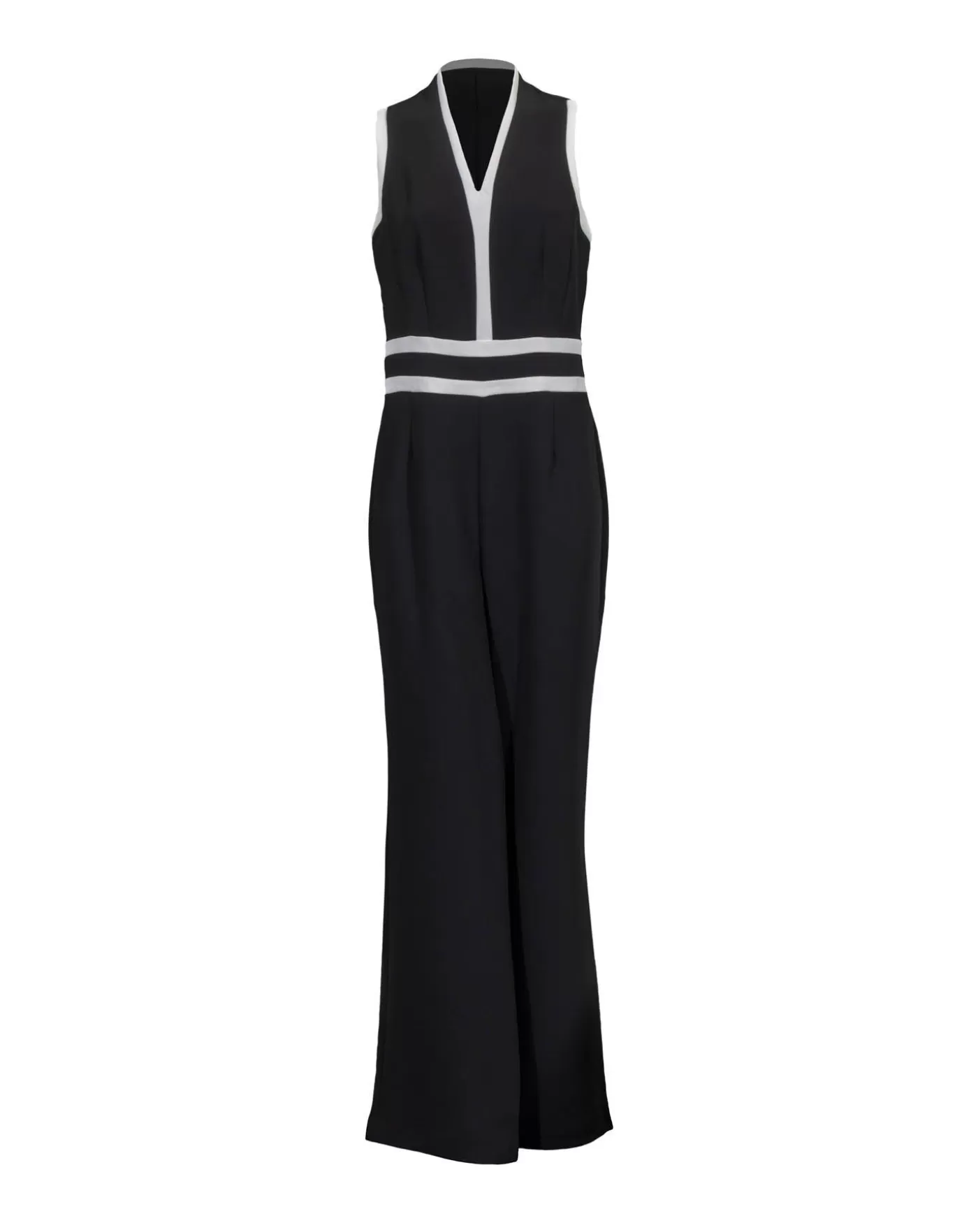 Iris Sleeveless Contrast Trim Jumpsuit Black Cheap