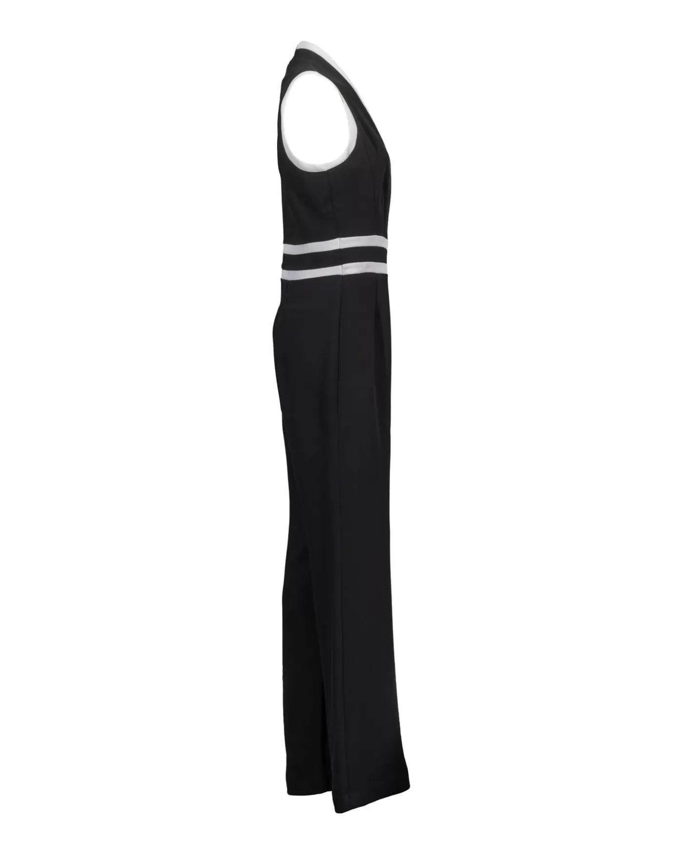 Iris Sleeveless Contrast Trim Jumpsuit Black Cheap