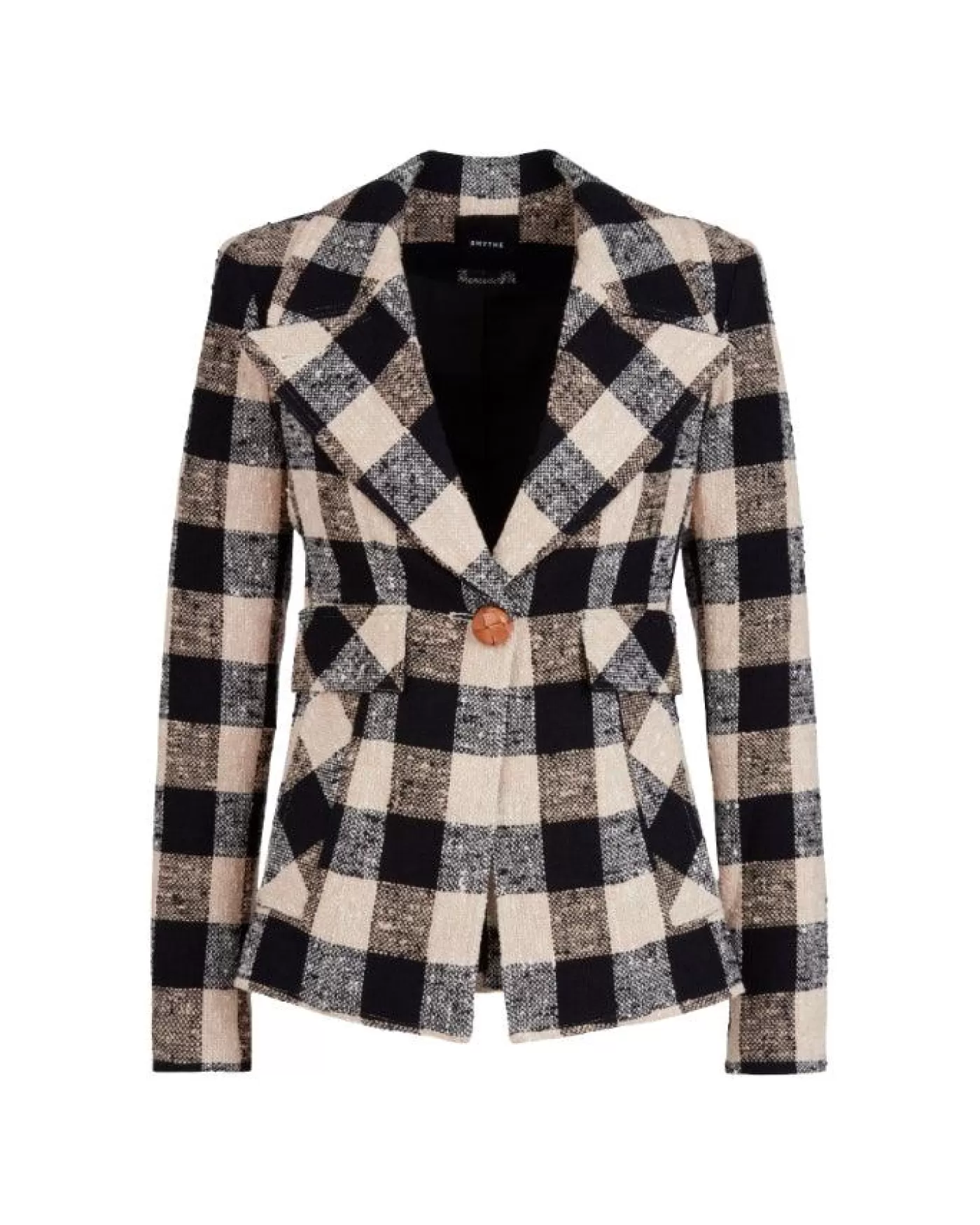 Smythe Cut-Away Check Blazer BLACKCHECK Hot