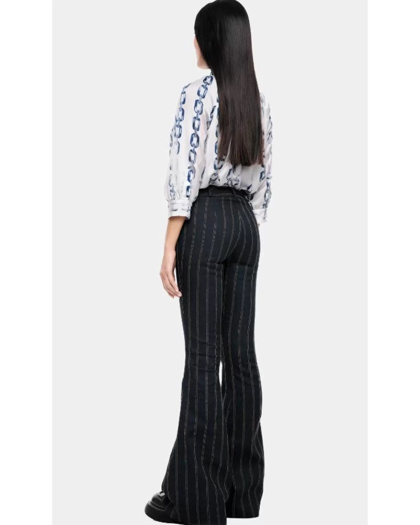 Smythe Striped Bootcut Denim Pant INDIGOSTRIPE Flash Sale