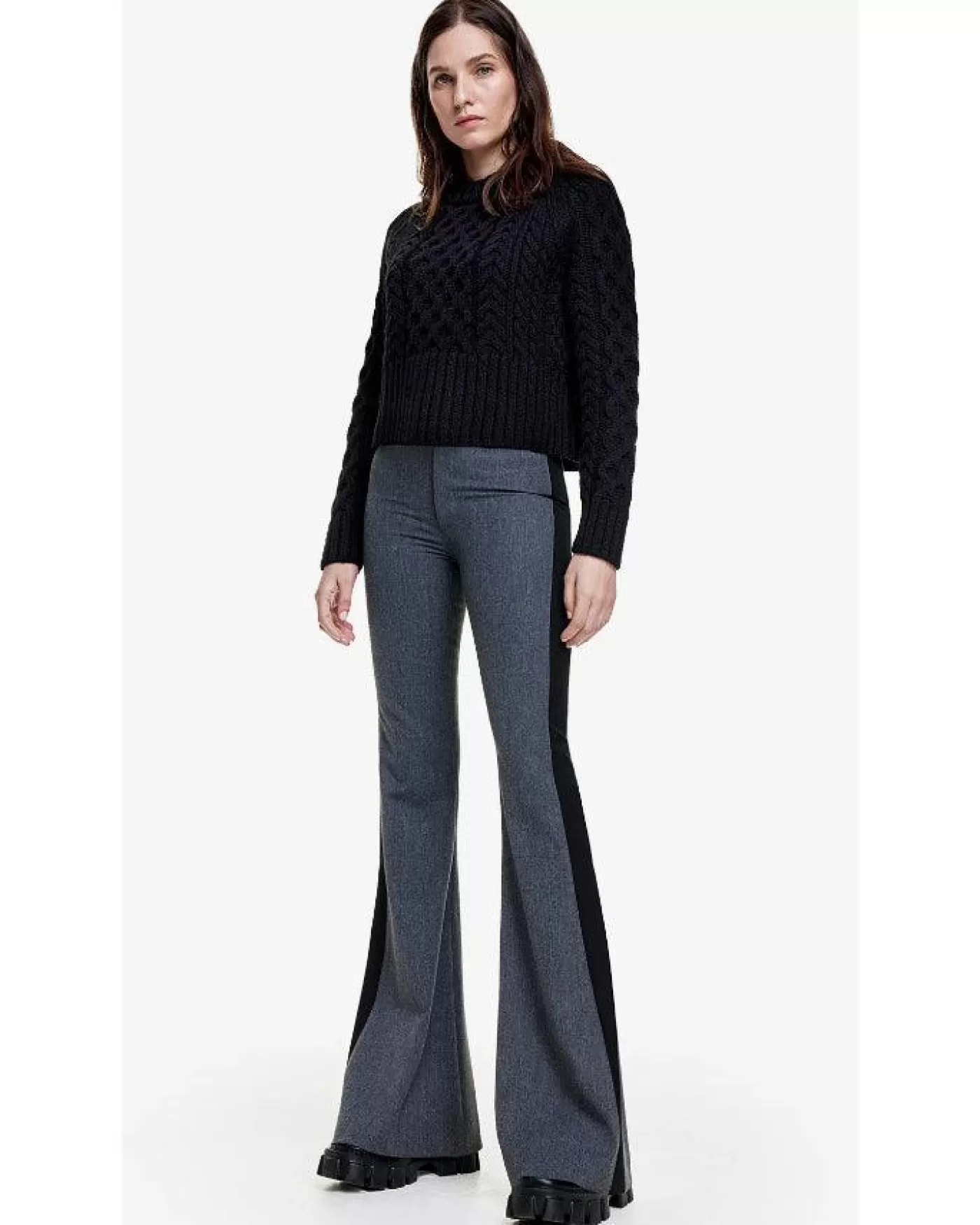 Smythe Tux Stripe Bootcut Pant CHARCOALW/BLACK Clearance