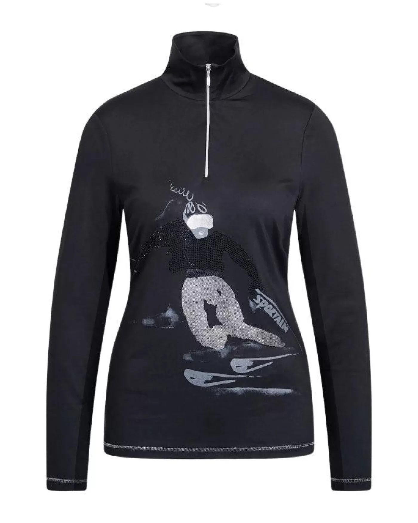 Sportalm Embossed Skier Pullover BLACK Best Sale