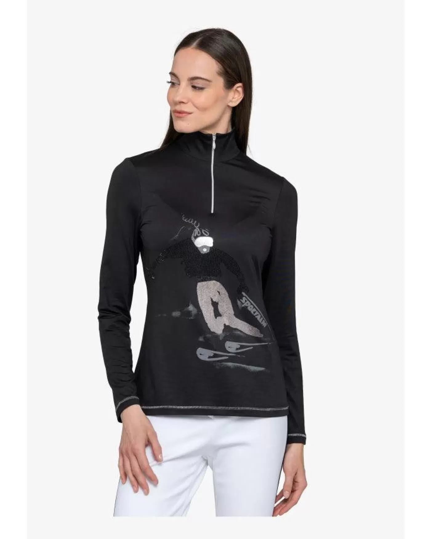 Sportalm Embossed Skier Pullover BLACK Best Sale