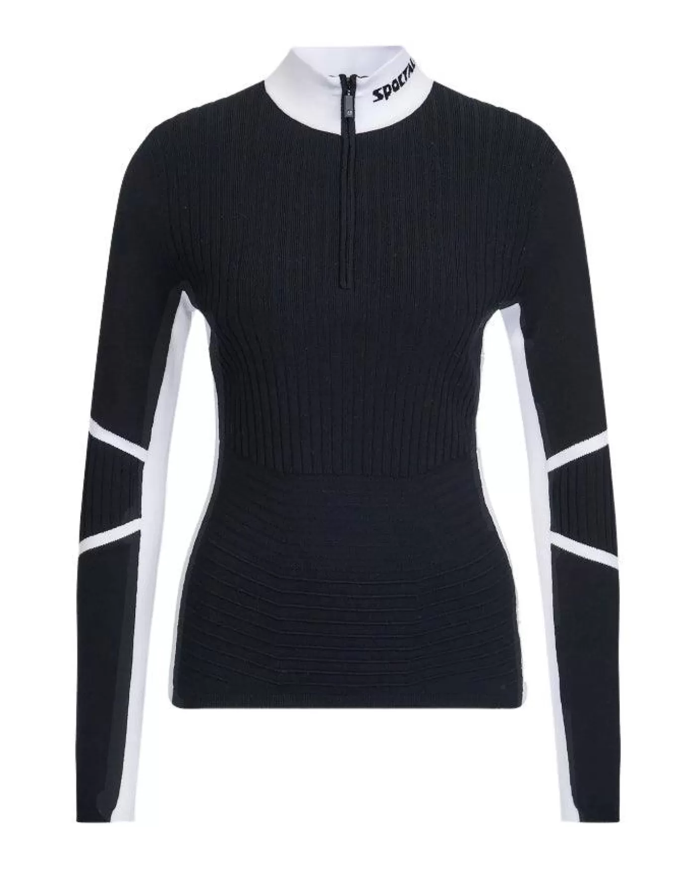 Sportalm Rib Knit Stand Collar Sweater With Contrast Details BLACK Discount