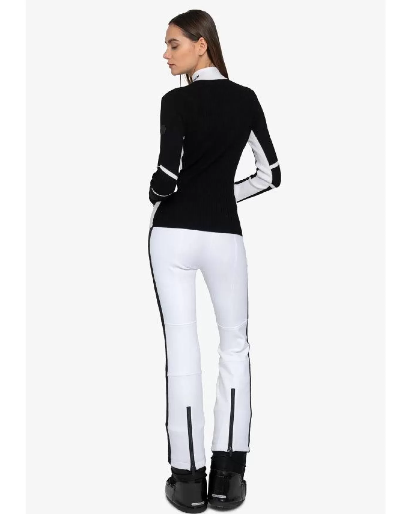 Sportalm Rib Knit Stand Collar Sweater With Contrast Details BLACK Discount
