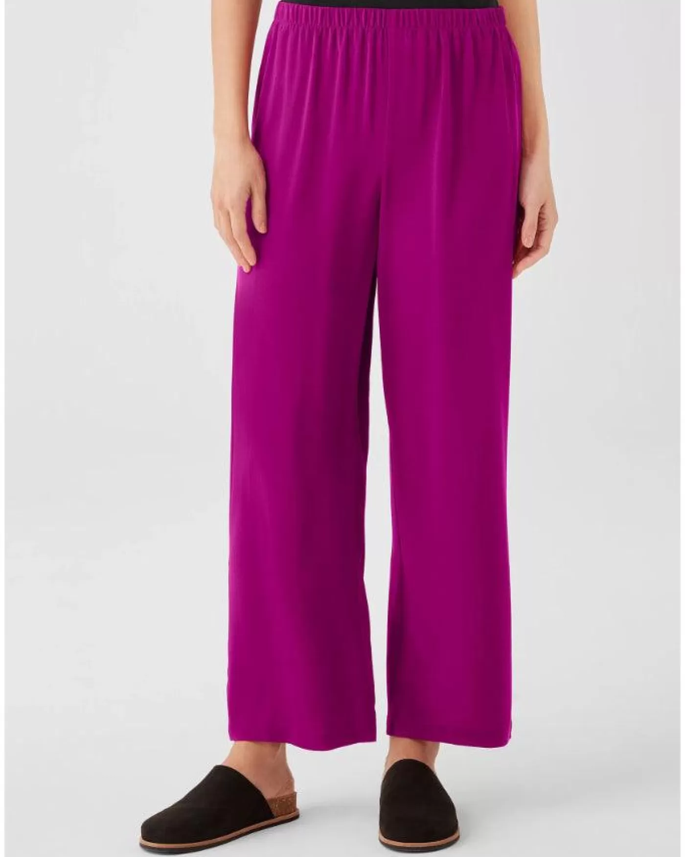 Eileen Fisher Straight Ankle Silk Georgette Pant Outlet