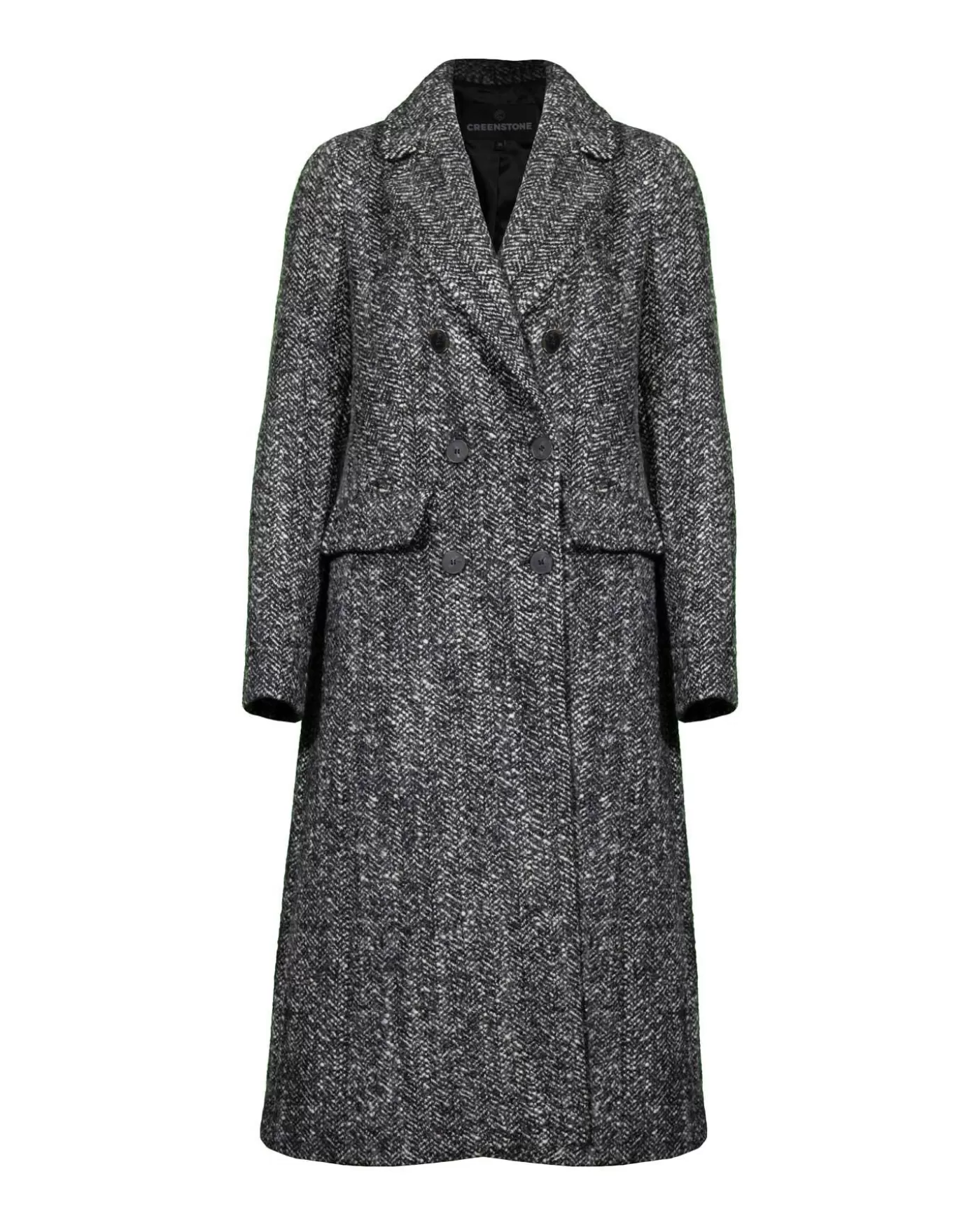 Creenstone Tara Tweed Coat Black Flash Sale