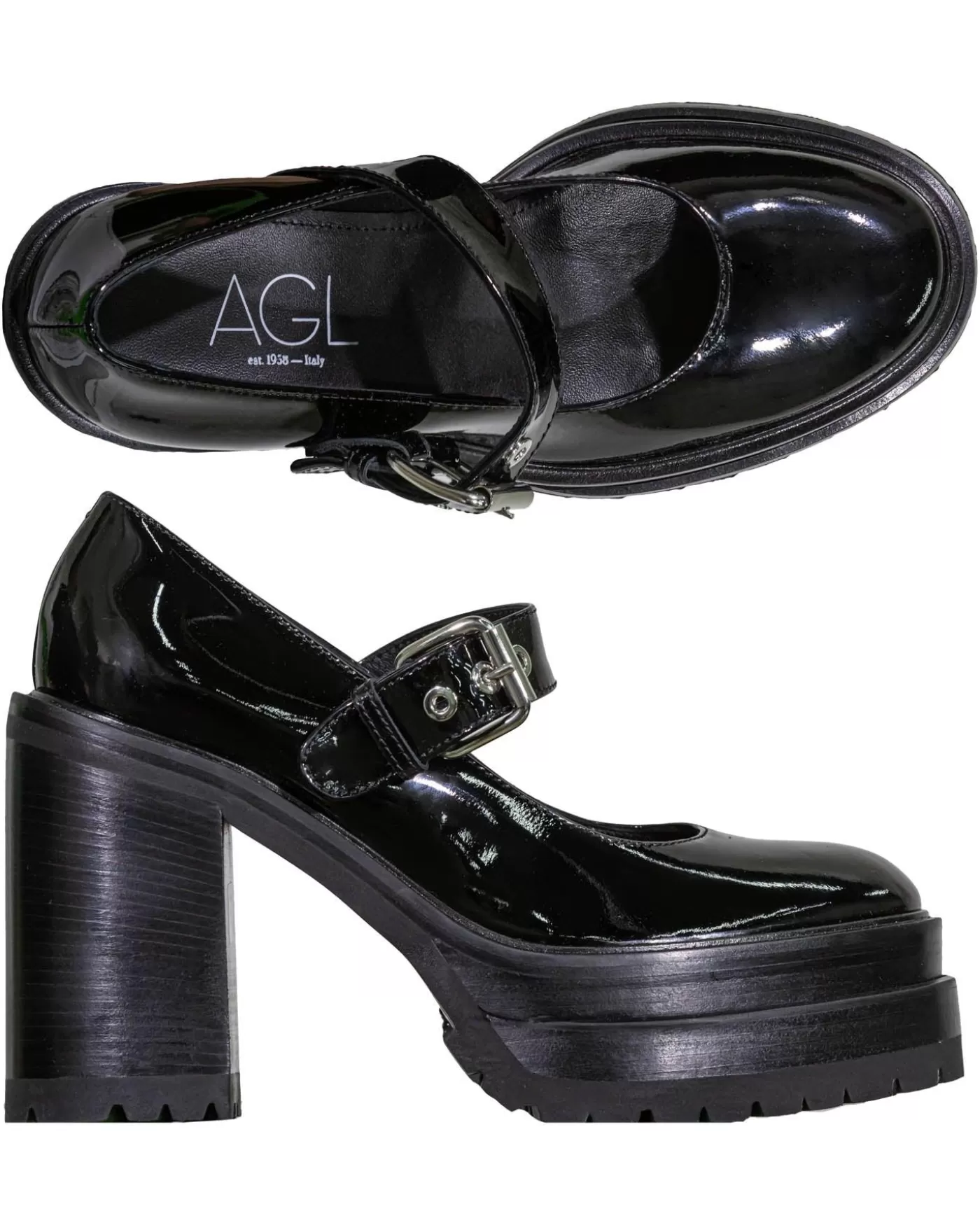 AGL Tasky BeBe Shiny Pump Black Best