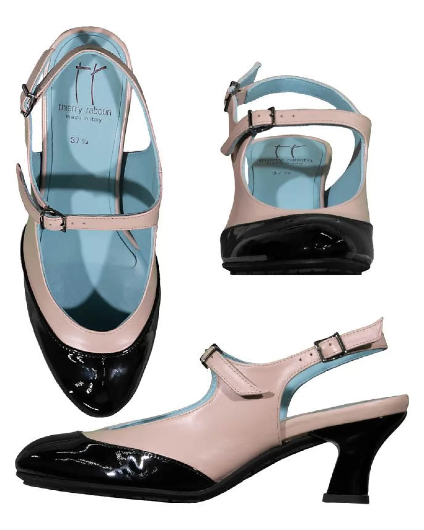 Thierry Rabotin Demi Pump Blush/Black Clearance