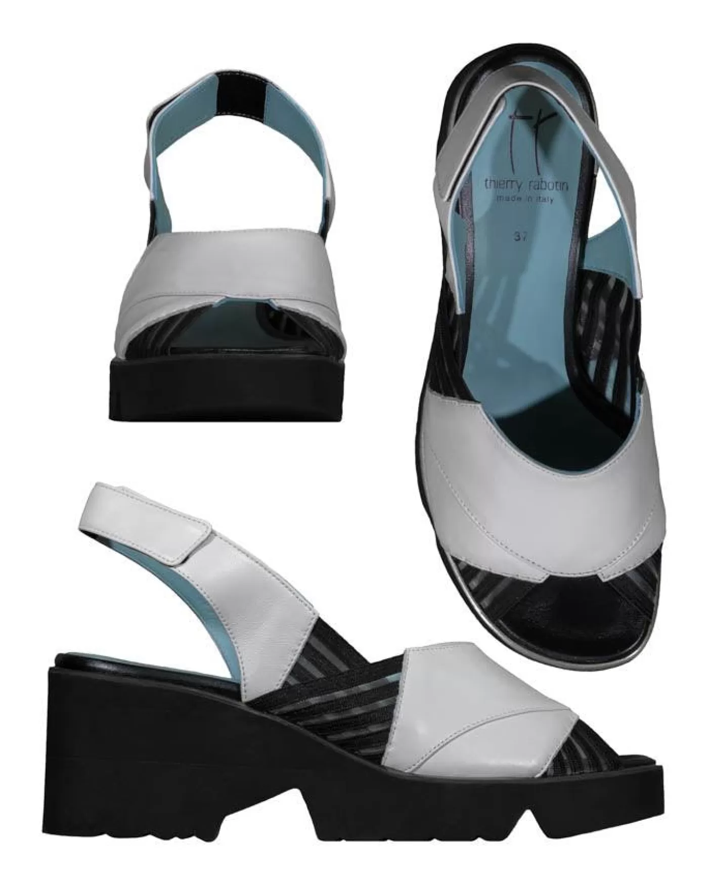 Thierry Rabotin Pied Platform Sandal Grey/Black Flash Sale