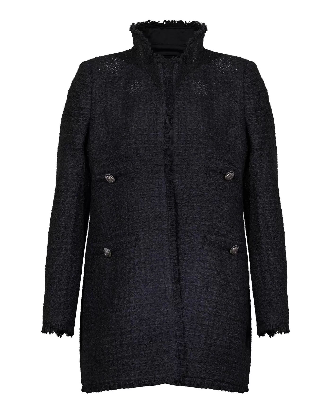 Tonet Mid Length Tweed Jacket BLACK Sale