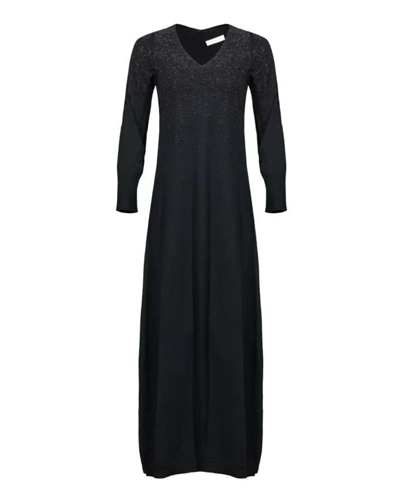 Tonet Sparkle V-Neck Knit Maxi Dress BLACK Fashion