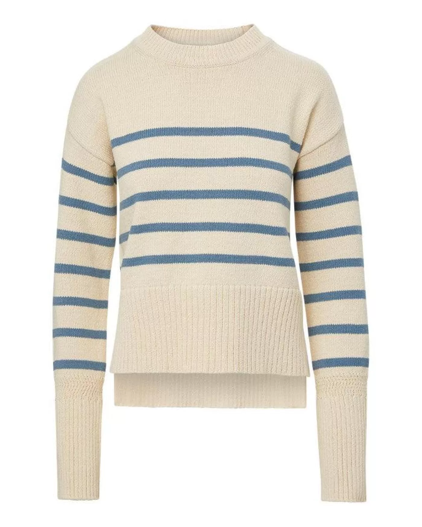 Veronica Beard Andover Striped Sweater EcruSlate Flash Sale