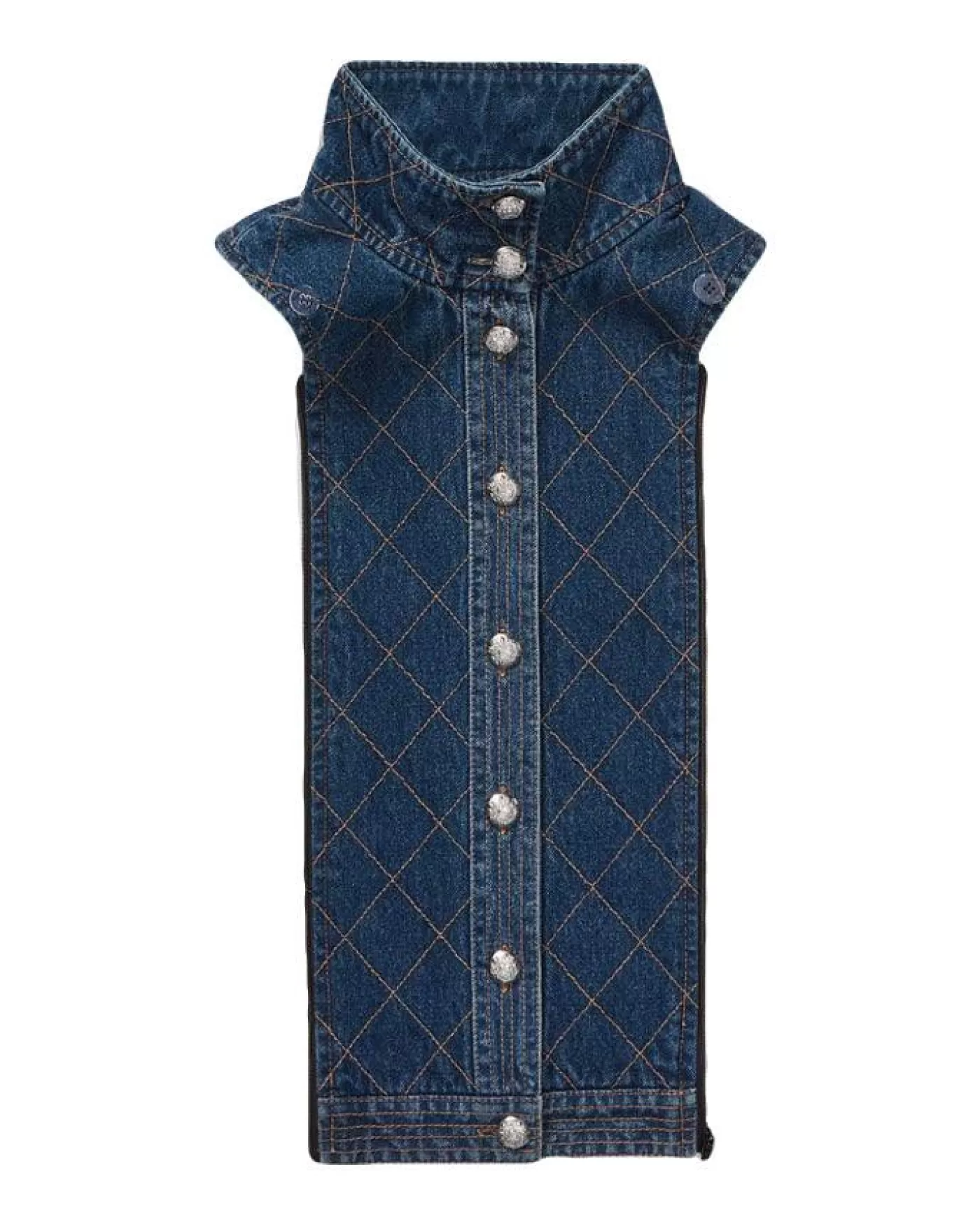 Veronica Beard Barta Denim Quilted Dickey BRIGHTBLUE Store