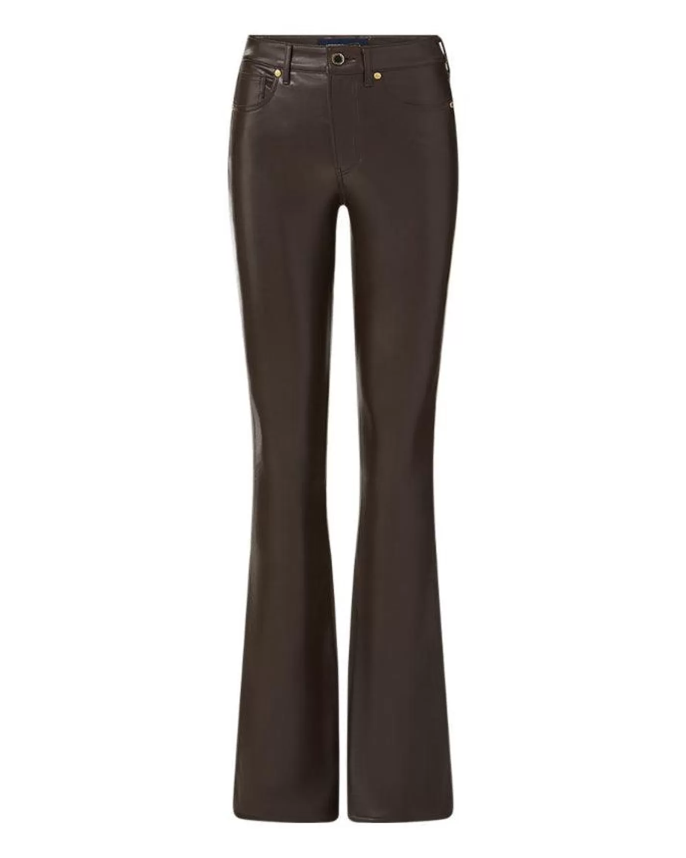 Veronica Beard Beverly Dark Chocolate Vegan Leather Skinny Flare Pant DARKCHOCOLATE New