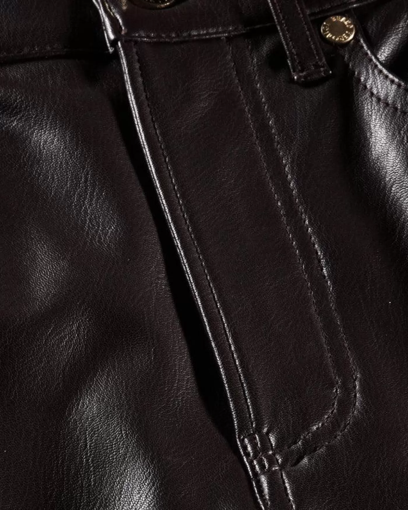 Veronica Beard Beverly Dark Chocolate Vegan Leather Skinny Flare Pant DARKCHOCOLATE New